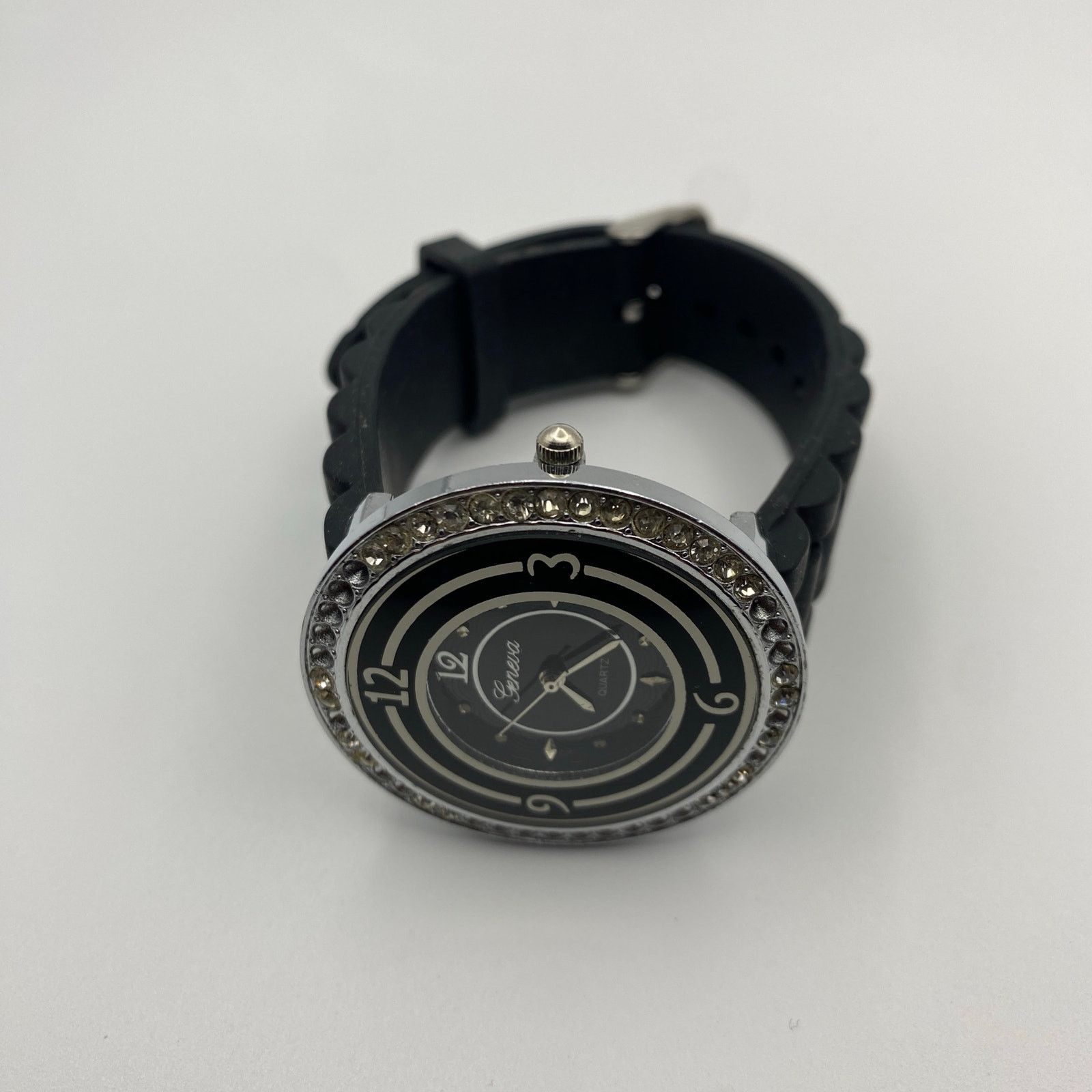 Other Geneva Platinum Ladies Quartz Watch - Black & Crystal Size ONE SIZE - 4 Thumbnail