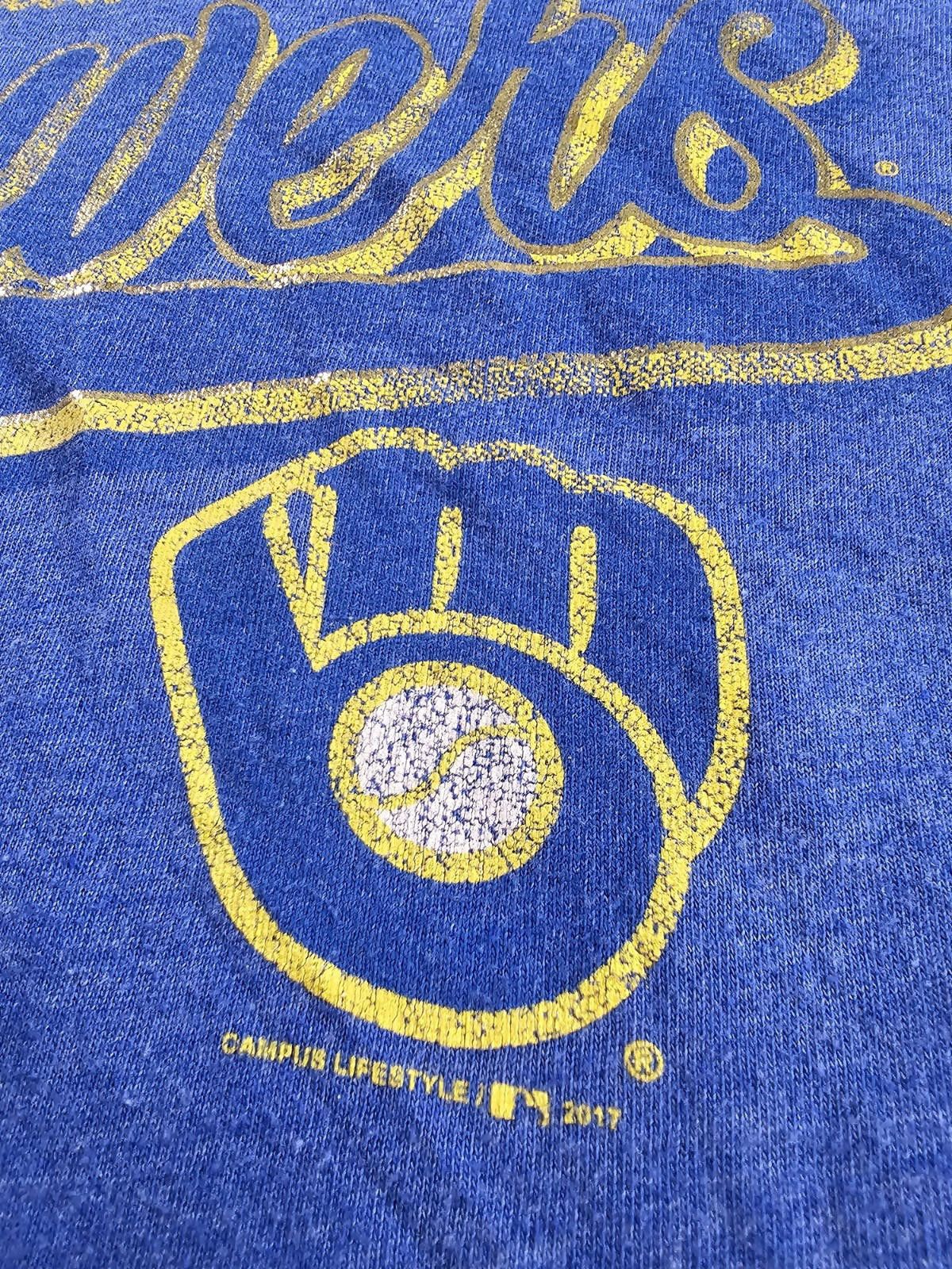 Designer Milwaukee Brewers Campus Lifestyle V Neck Women's S MLB Size ONE SIZE - 3 Thumbnail