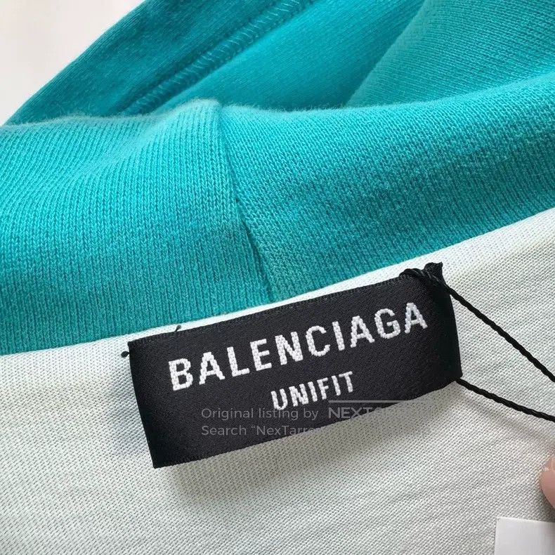 Balenciaga Balenciaga Lake Green Ripped Letter Hoodie Size US XS / EU 42 / 0 - 5 Thumbnail