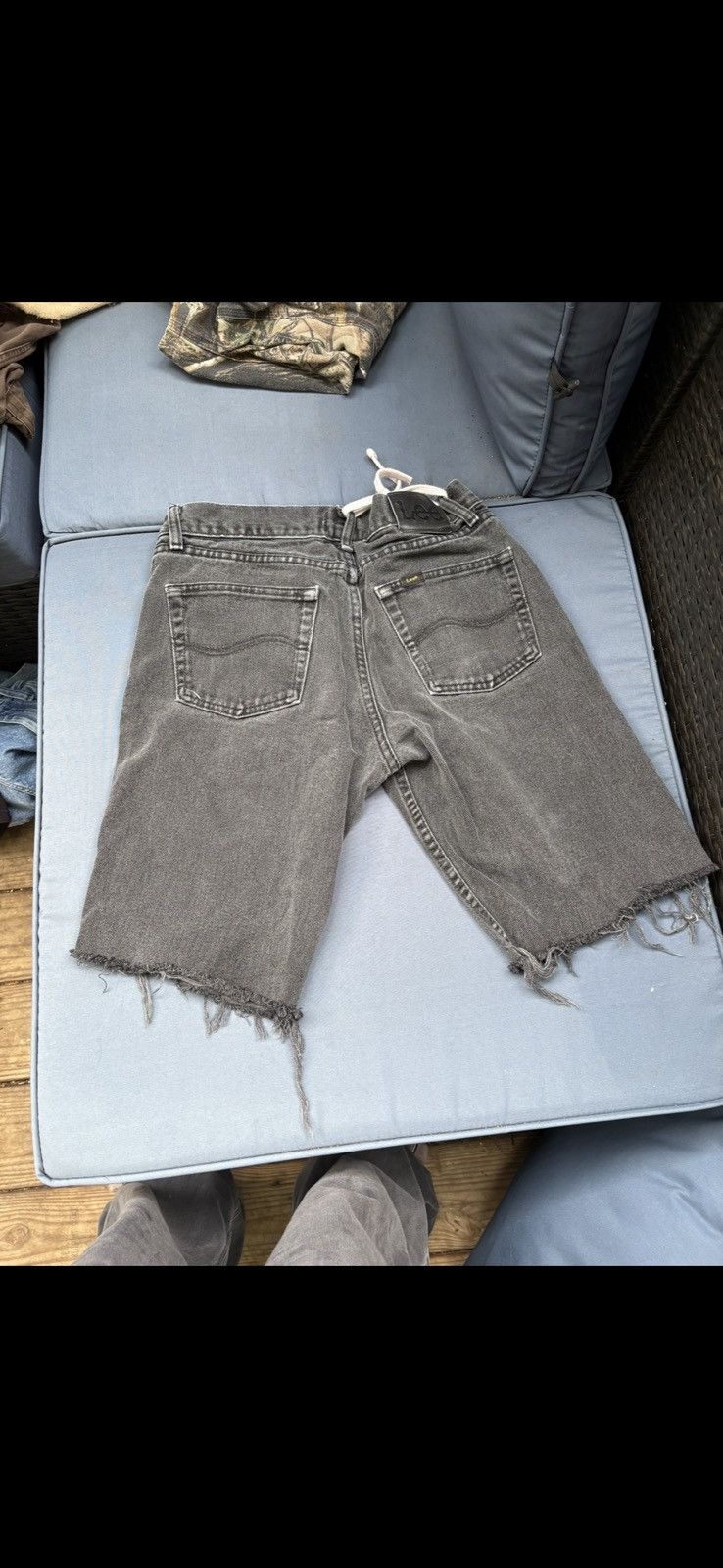 Lee Lee black denim cut shorts Size US 31 - 1 Thumbnail