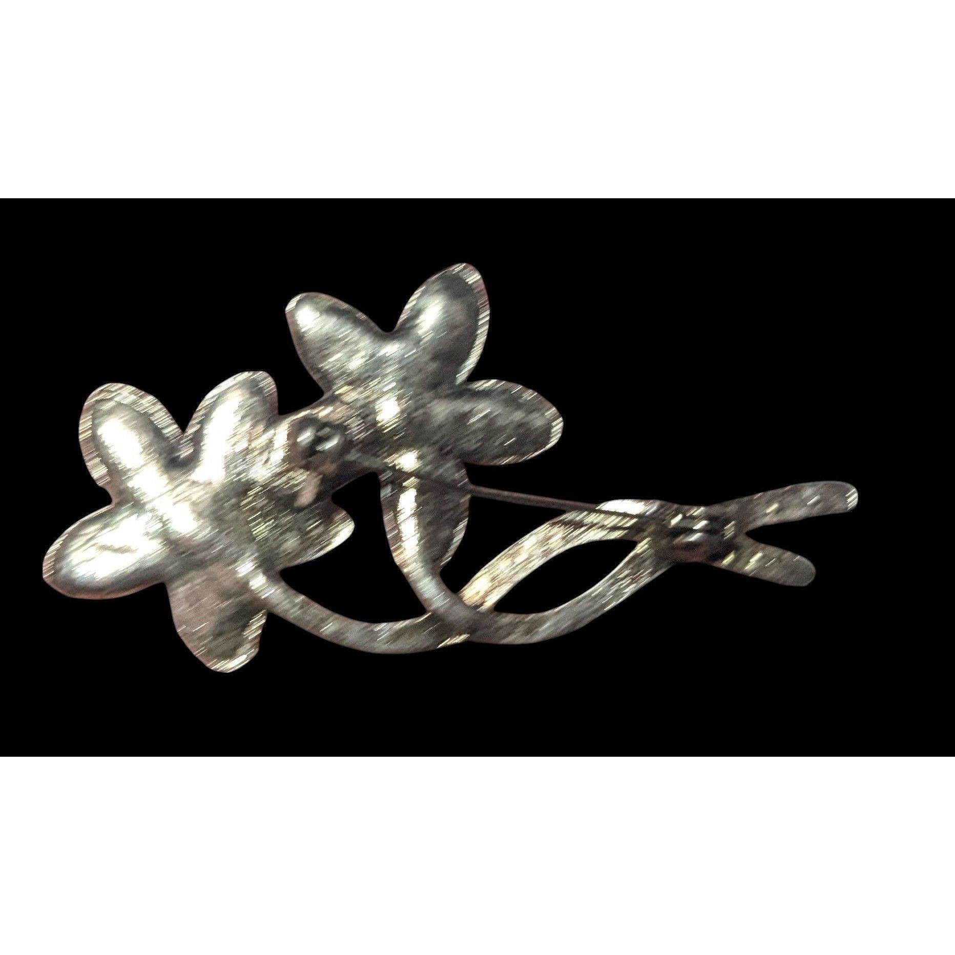 Other Vintage Floral Blue Gemmed Silver Tone Brooch Size ONE SIZE - 3 Thumbnail