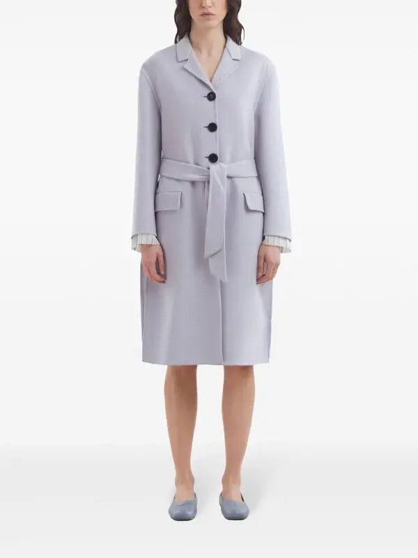 Marni o1w1db11125 Felted Coat With Layered Details in Purple Size L / US 10 / IT 46 - 2 Thumbnail