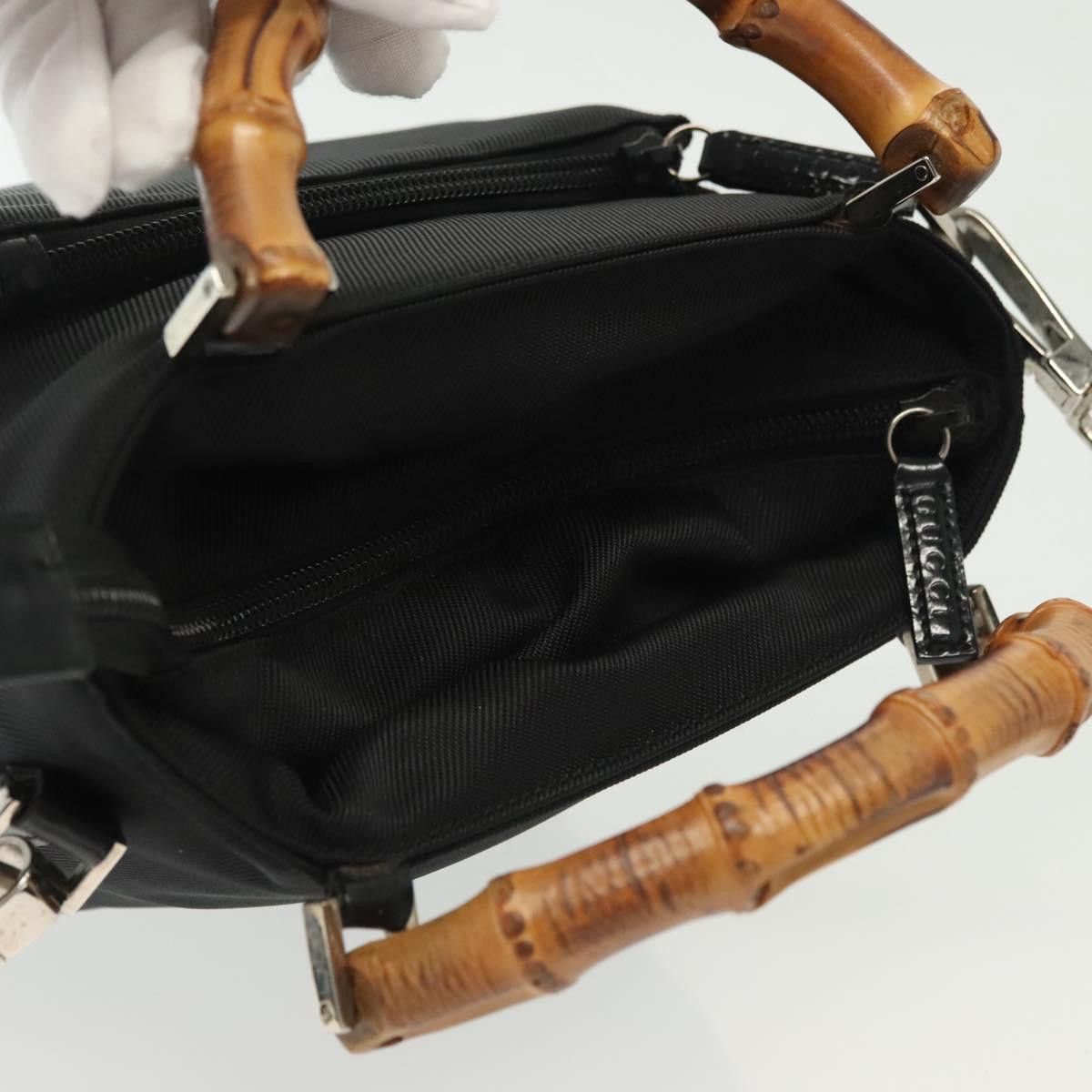 Gucci GUCCI Bamboo Hand Bag Nylon Black Silver 000 2265 000 2265 Size ONE SIZE - 6 Thumbnail