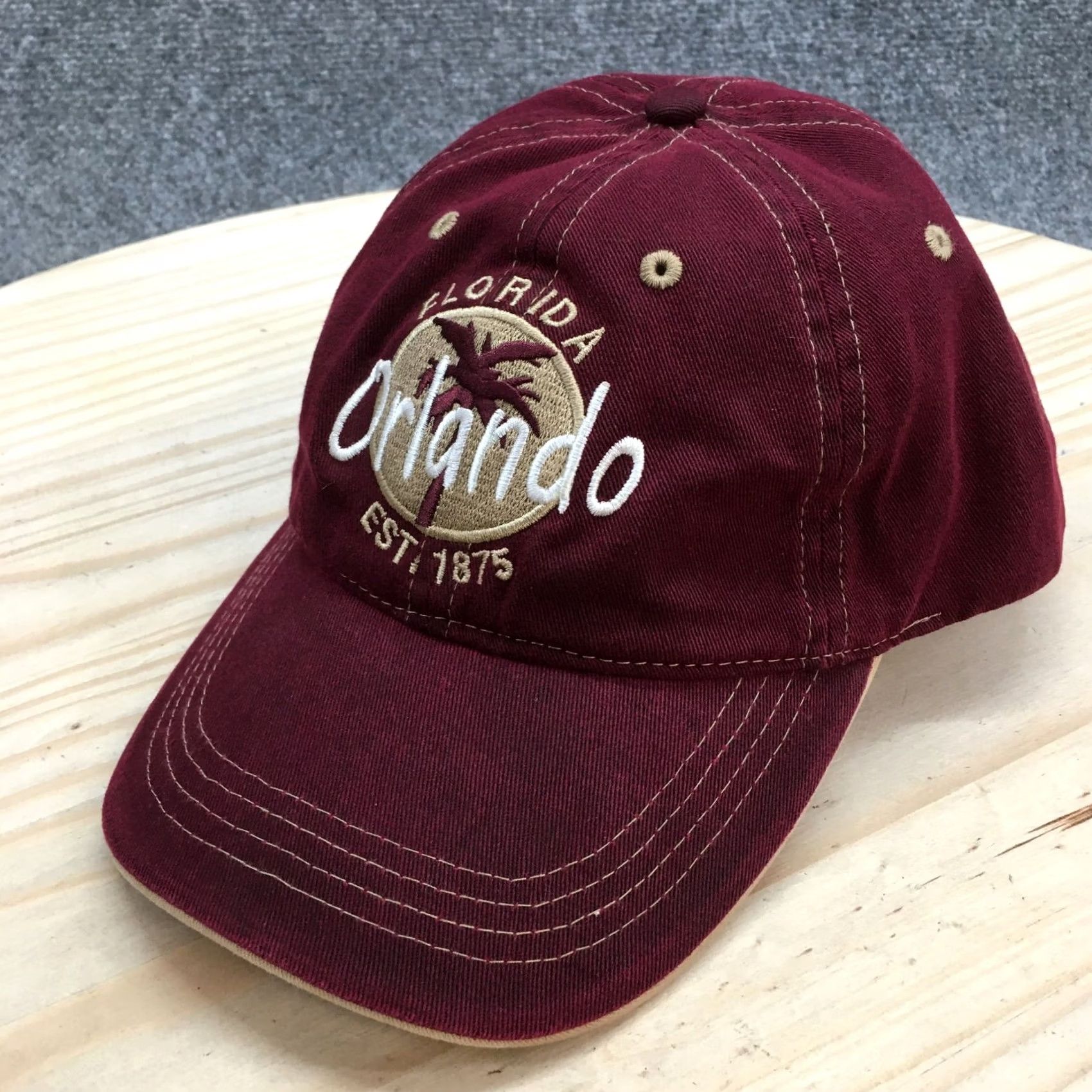 Vintage Jacobson Hat Florida Orlando EST 1875 Baseball Cap Mens OS Maroon Adjustable Hat Size ONE SIZE - 2 Thumbnail
