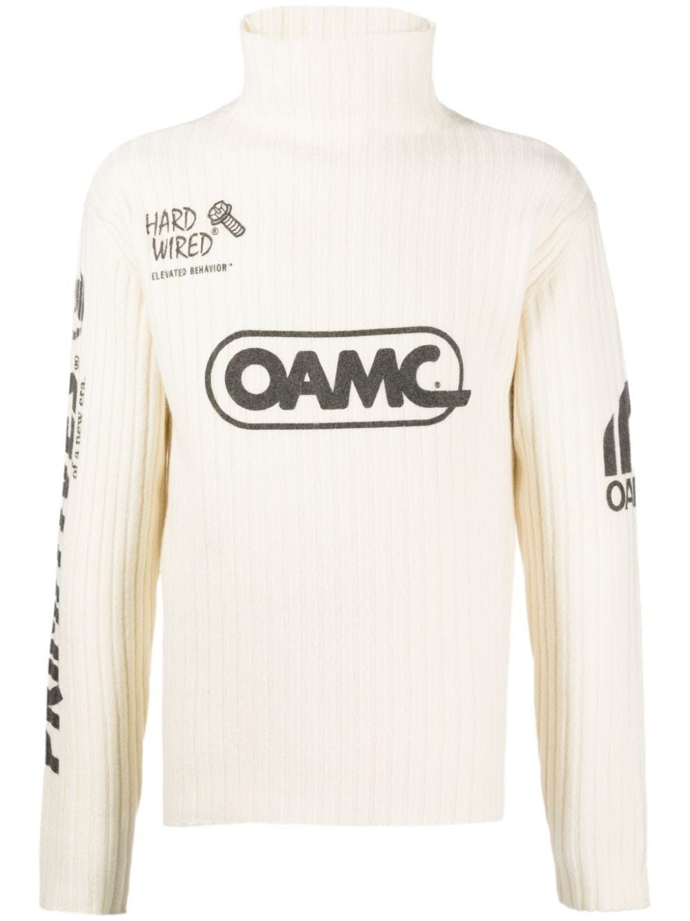 OAMC o1y0225 Logo Turtleneck Sweatshirt in Ivory Size US S / EU 44-46 / 1 - 1 Thumbnail