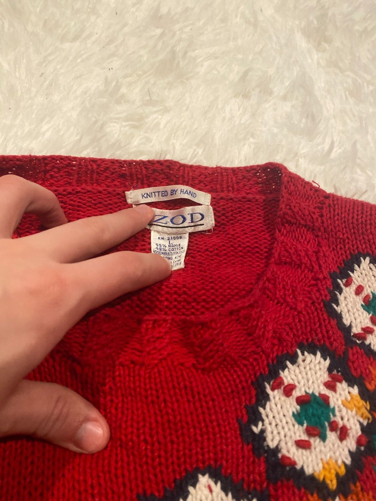 Izod Vintage 90s Izod Men Christmas Cardigan Sweater Knitted by Size US L / EU 52-54 / 3 - 6 Thumbnail
