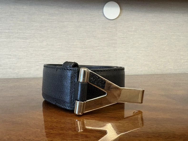 Saint Laurent Paris Saint laurent paris Black patent leather belt 2506-Nextarro Size ONE SIZE - 1 Thumbnail