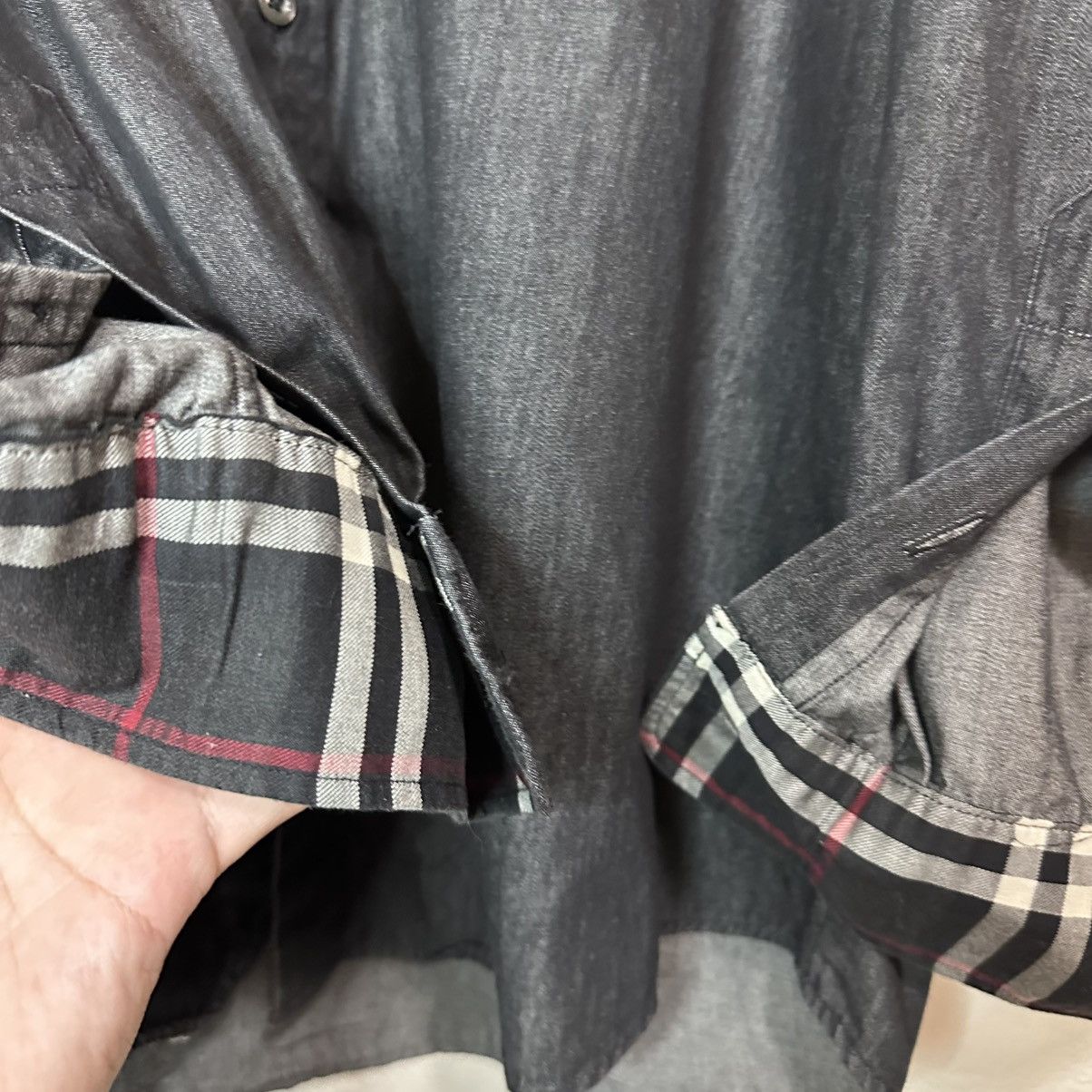 Burberry Burberry Black Denim Button Down Shirt Size US L / EU 52-54 / 3 - 3 Thumbnail