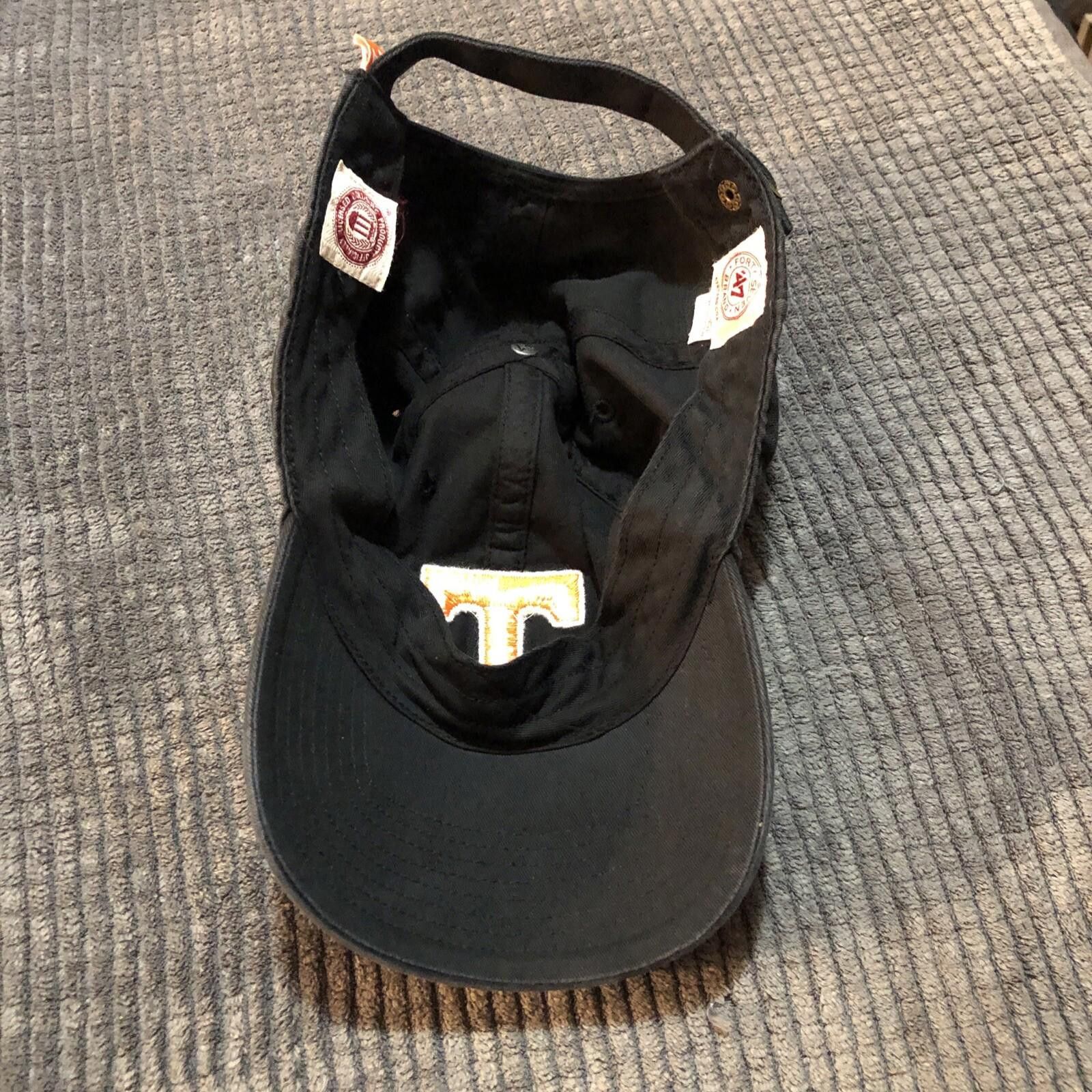 47 Tennessee Vols Volunteers Black Adjustable Adult Hat Size ONE SIZE - 4 Thumbnail