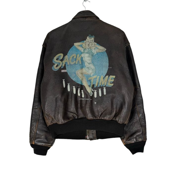 Vintage 🌟AVIREX TYPE A2 SACK TIME LEATHER JACKET | Grailed