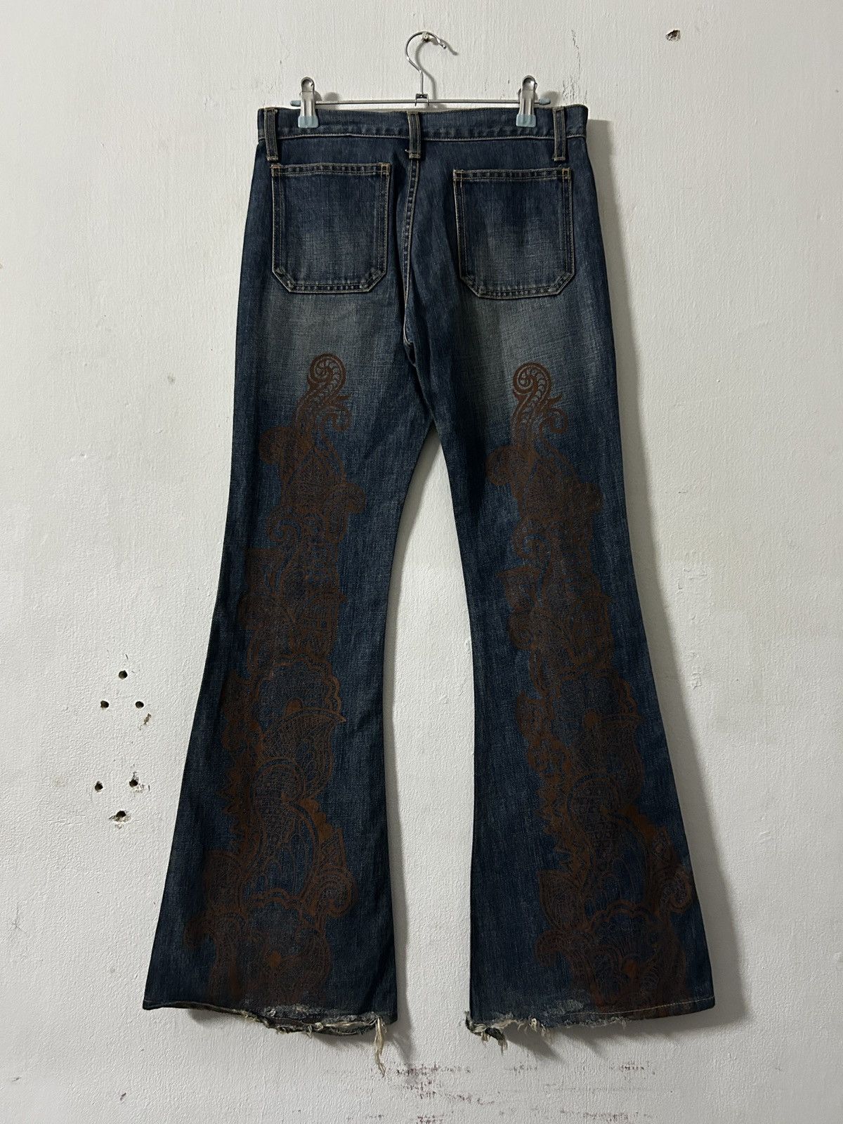 Tornado Mart Dear Heart by BISON flare jeans sick tribal design Size 28" / US 6 / IT 42 - 4 Thumbnail