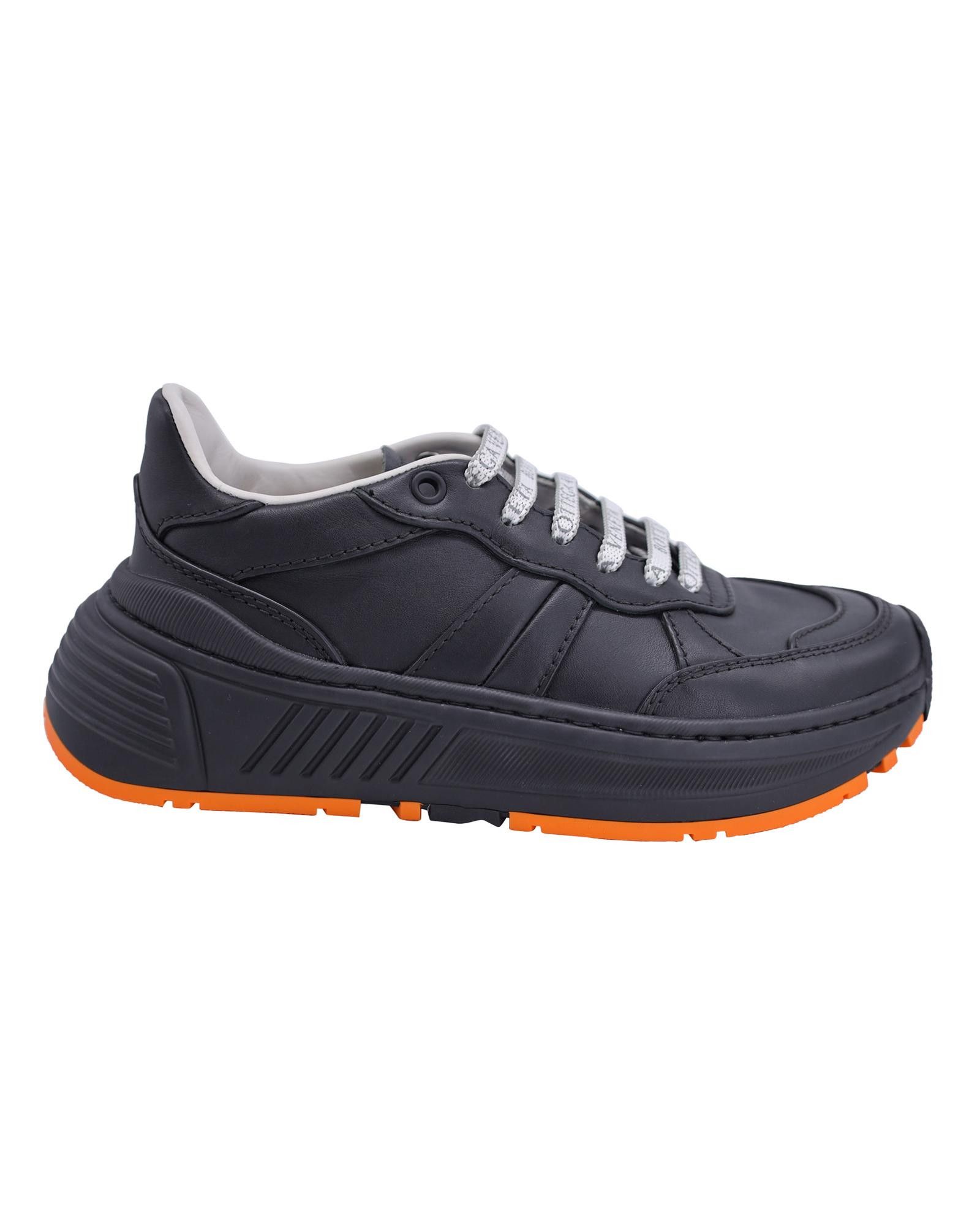 image of Bottega Veneta Low Top Black Leather Lace-Up Sneakers, Women's (Size 4)