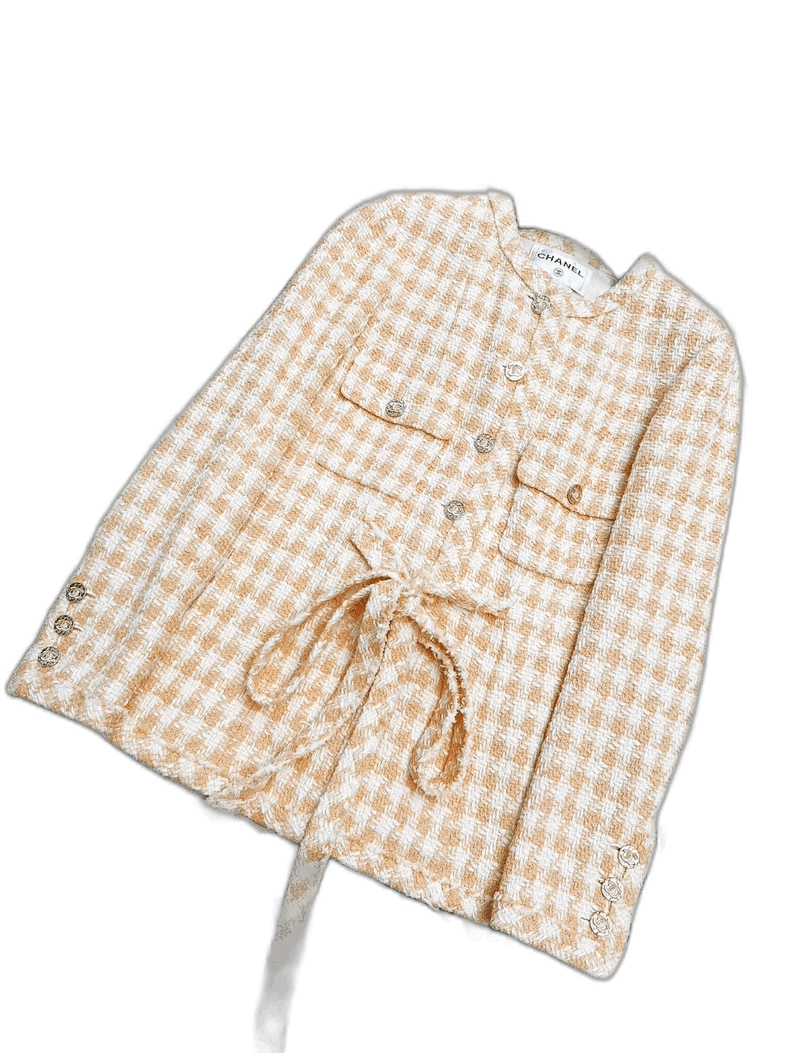 Chanel Chanel Orange Checkered Waist Coat New Size S / US 4 / IT 40 - 1 Thumbnail