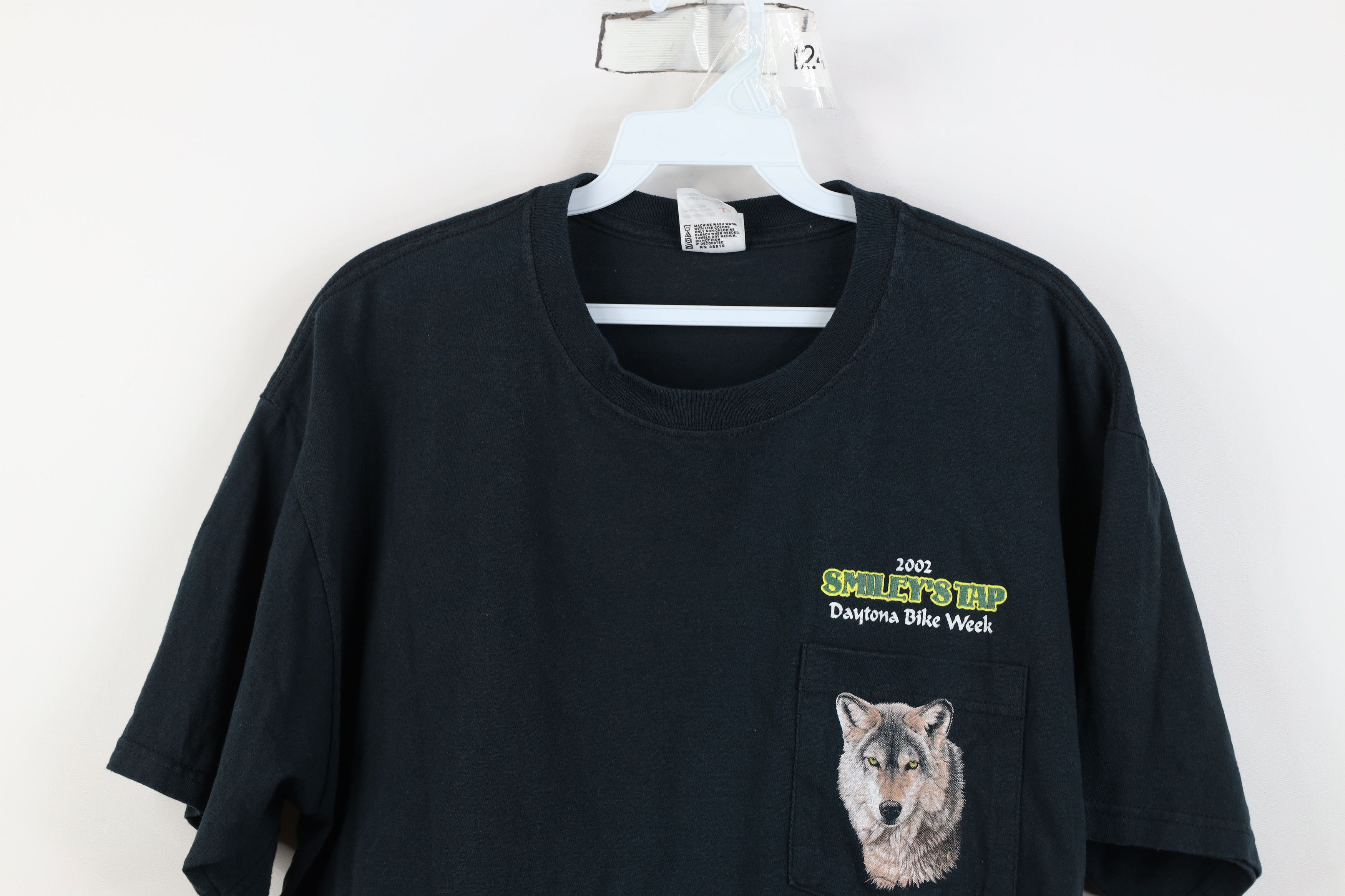 Vintage Vintage Y2K 2002 Daytona Bike Week Wolf Eagle Pocket T-Shirt Size US L / EU 52-54 / 3 - 2 Thumbnail
