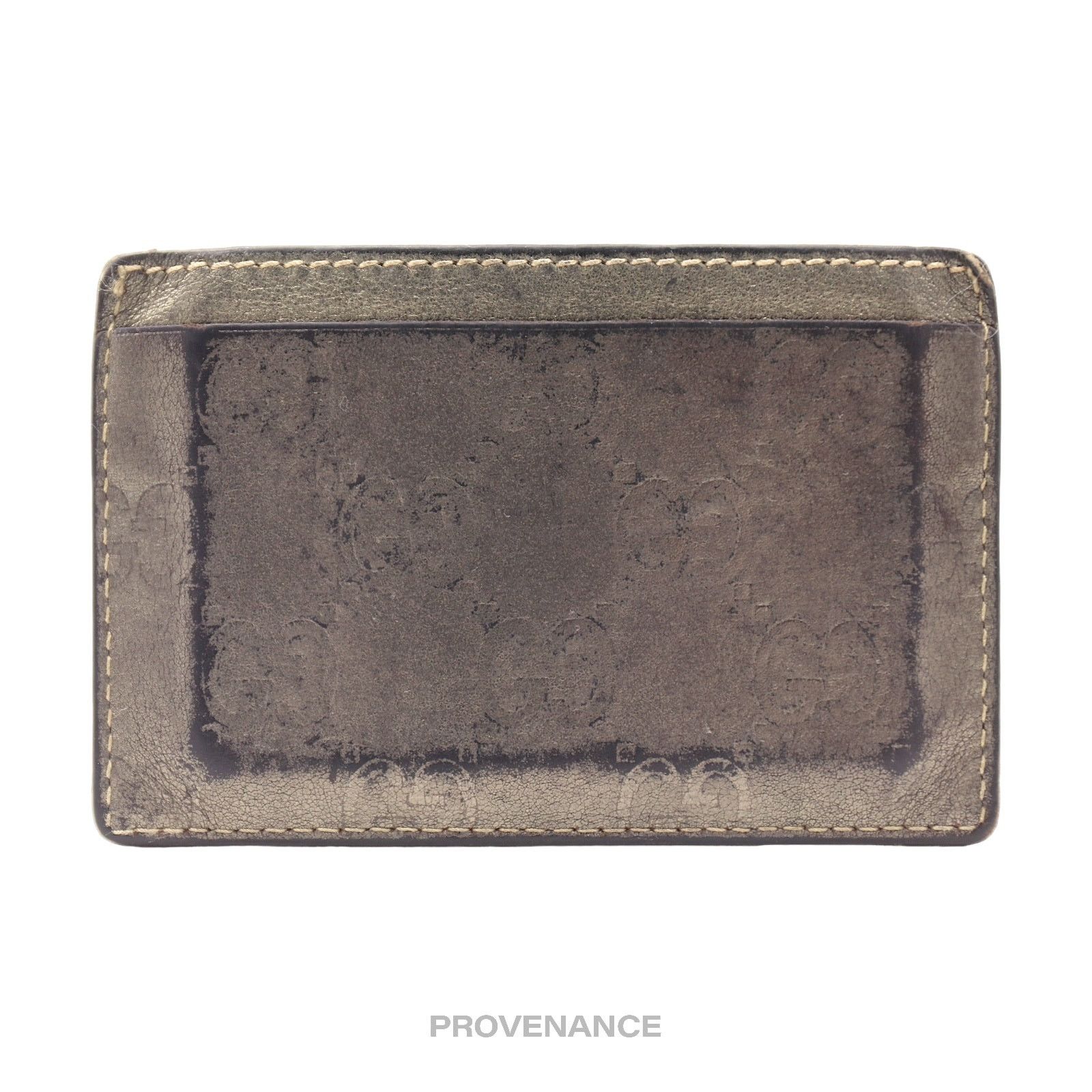 Gucci 🔴 Gucci Card Holder Wallet - Metallic Bronze Guccissima Size ONE SIZE - 2 Thumbnail