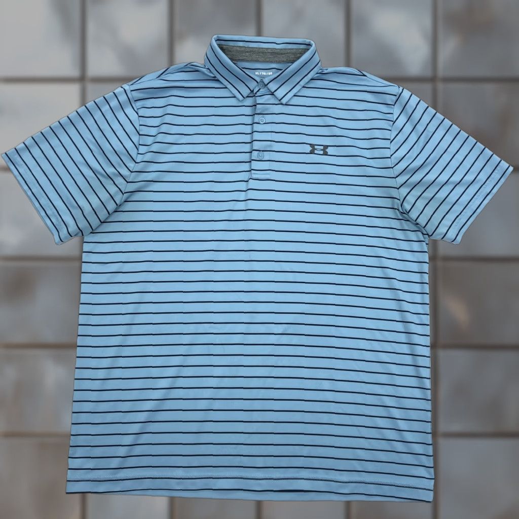 Under Armour Under Armour Polo The Playoff Striped Blue Performance Loose Fit Shirt XL Men Size US XL / EU 56 / 4 - 1 Thumbnail