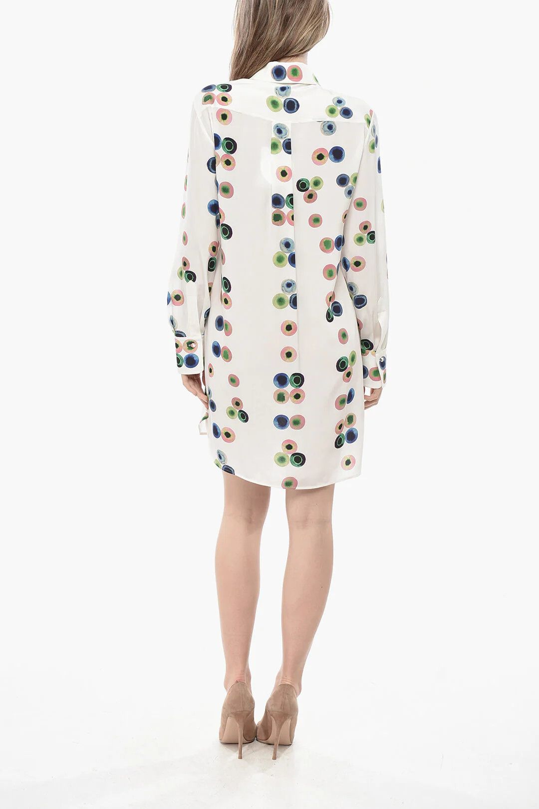 Chloe og1mm0426 Silk Shirt Dress in White Size S / US 4 / IT 40 - 2 Thumbnail