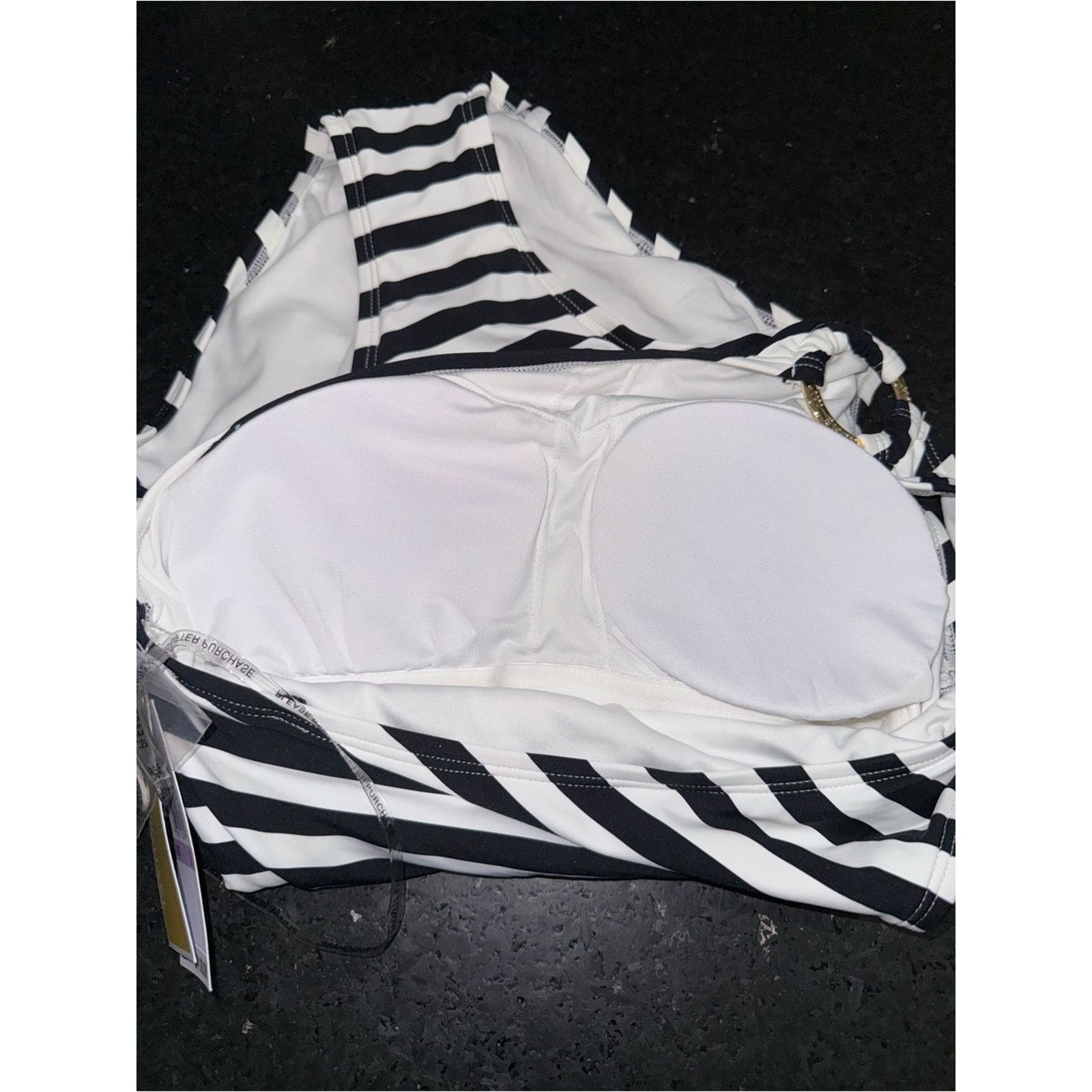 Michael Kors MICHAEL KORS Black White Striped One Piece Swimsuit SZ 6 Size ONE SIZE - 8 Thumbnail