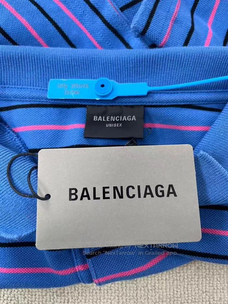Balenciaga Balenciaga Cotton Mesh Embroidered Striped Short Sleeve Po Size US L / EU 52-54 / 3 - 5 Thumbnail