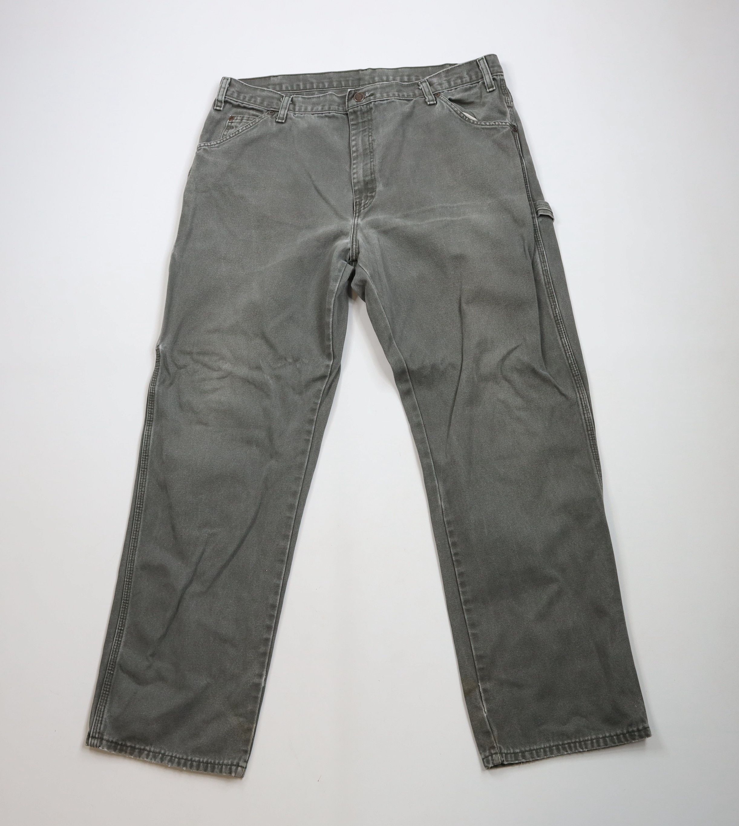 Dickies × Vintage Vintage Dickies Relaxed Wide Leg Dungaree Pants Green Canvas Size US 38 / EU 54 - 1 Thumbnail