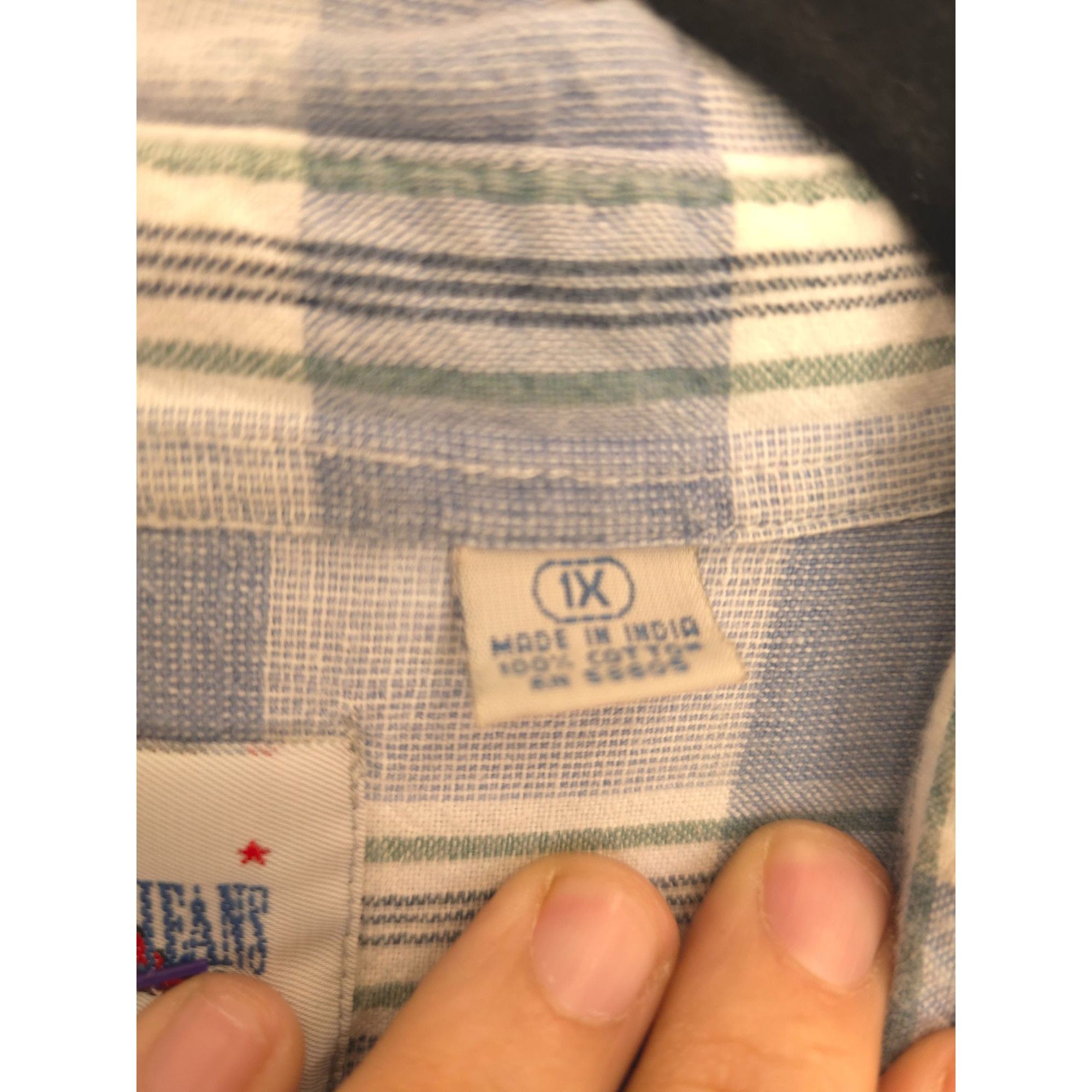 Other Grade A Jeans Men's 1X Blue Plaid Button-Down Shirt Made In Size US XL / EU 56 / 4 - 3 Thumbnail