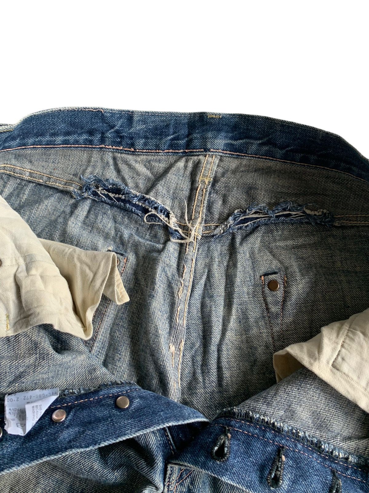 Japanese Brand × Vintage Omnigod Damage Rare Selvedge Distressed Denim☠️ Size US 32 / EU 48 - 11 Thumbnail