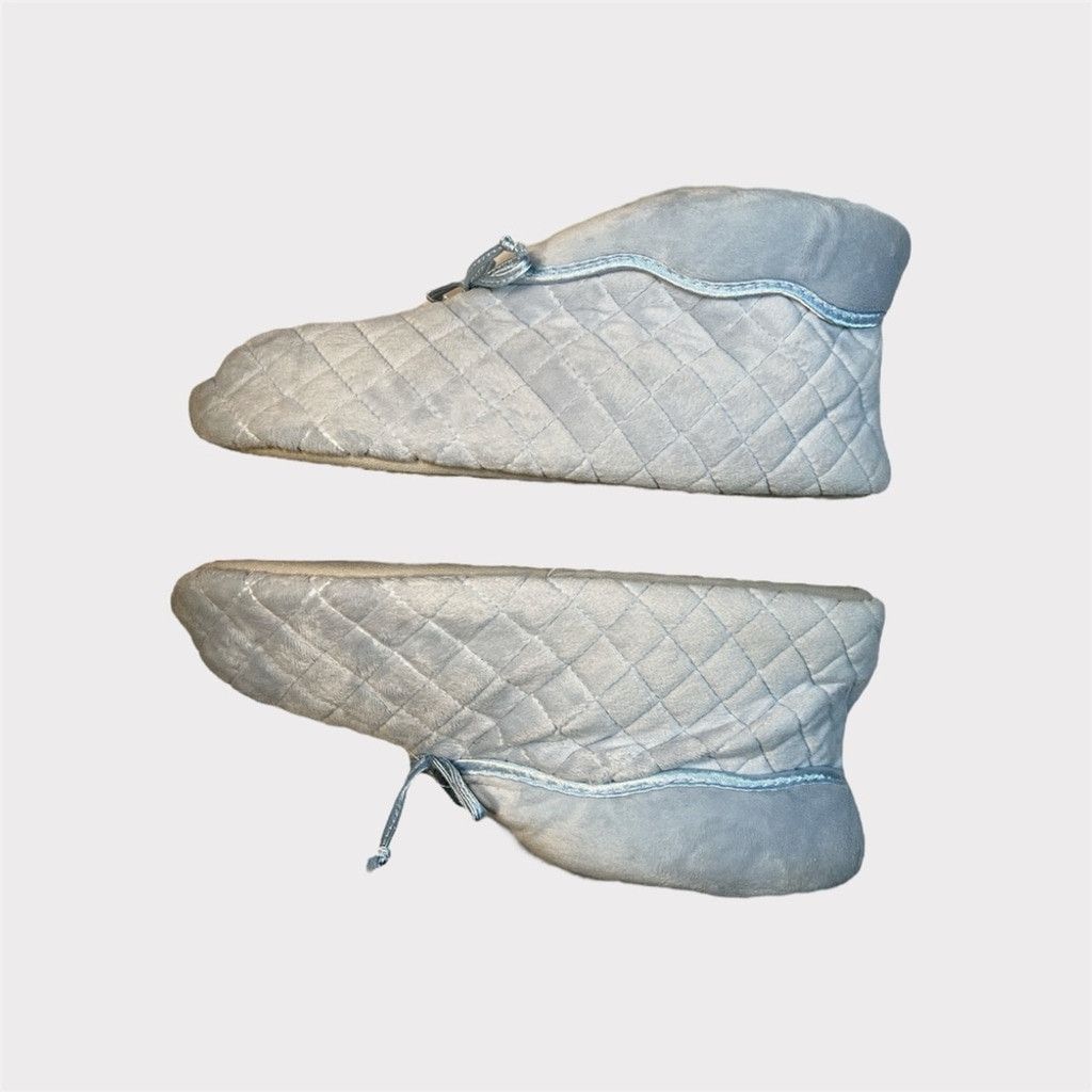 The Unbranded Brand NEW VINTAGE Quilted Ankle Slippers Women's XL 9.5-10.5 Blue Size US 10 / IT 40 - 2 Thumbnail
