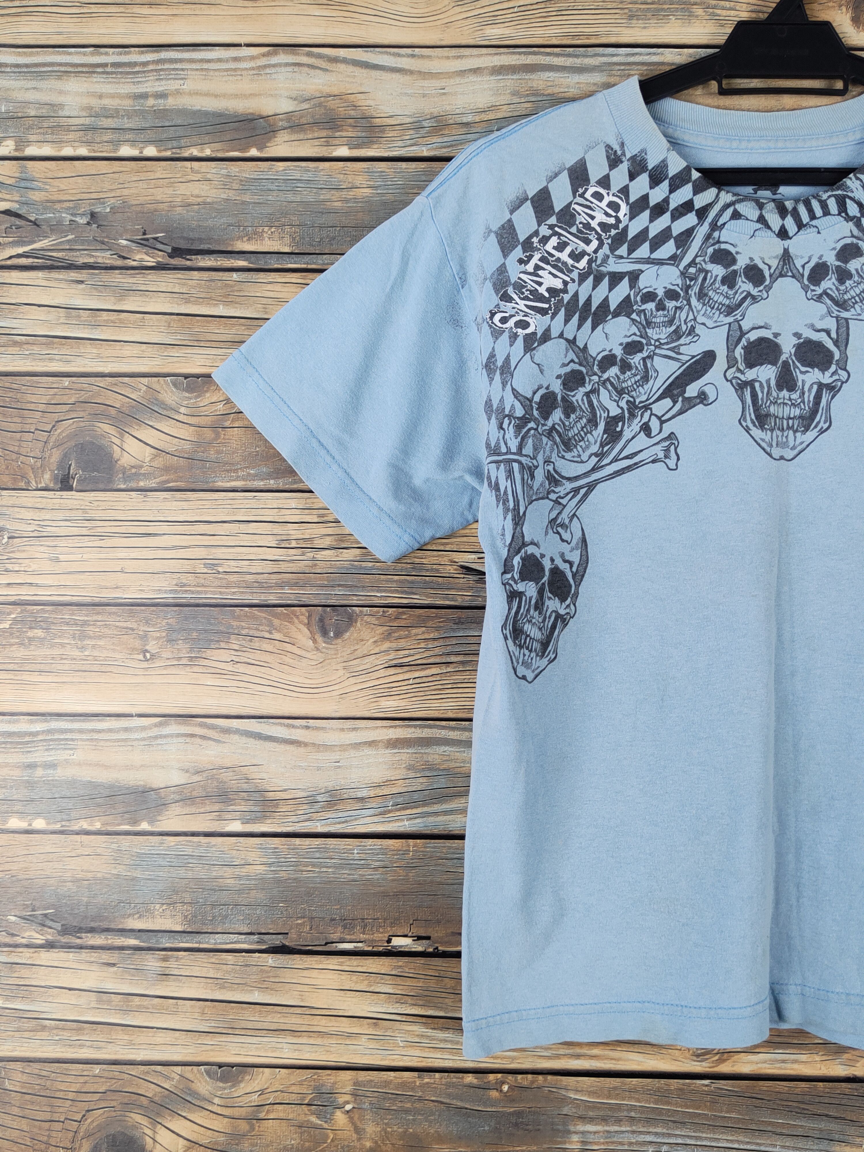 Think Skateboards Skate Lab skull Blue Short Sleeve T-shirts #W1922 Size US M / EU 48-50 / 2 - 3 Thumbnail