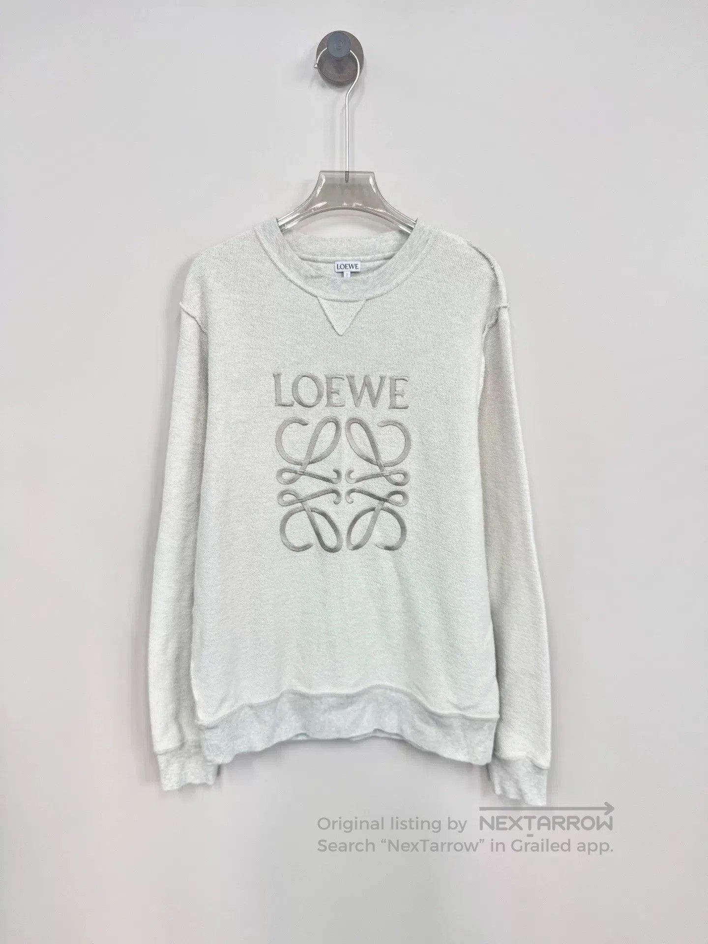Loewe Loewe Gray Embroidered Logo Sweatshirt. Size US M / EU 48-50 / 2 - 1 Thumbnail