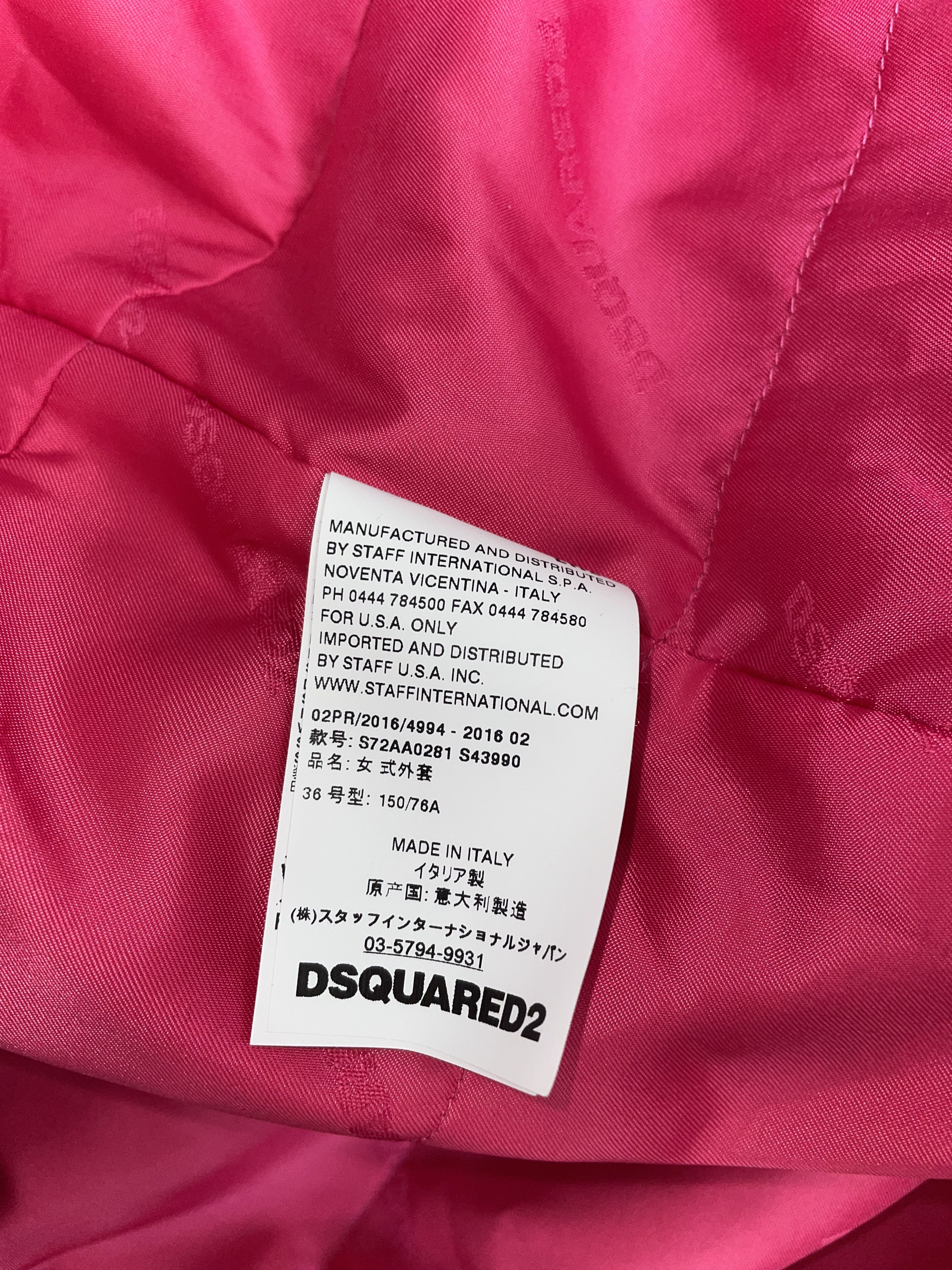 Dsquared2 Black Wool Belted Sculptural Embellished Coat Size XS / US 0-2 / IT 36-38 - 5 Thumbnail