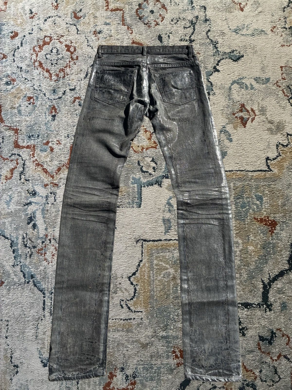 Dior Dior AW07 Black Waxed Luster Denim by Hedi Slimane Size US 27 - 3 Thumbnail