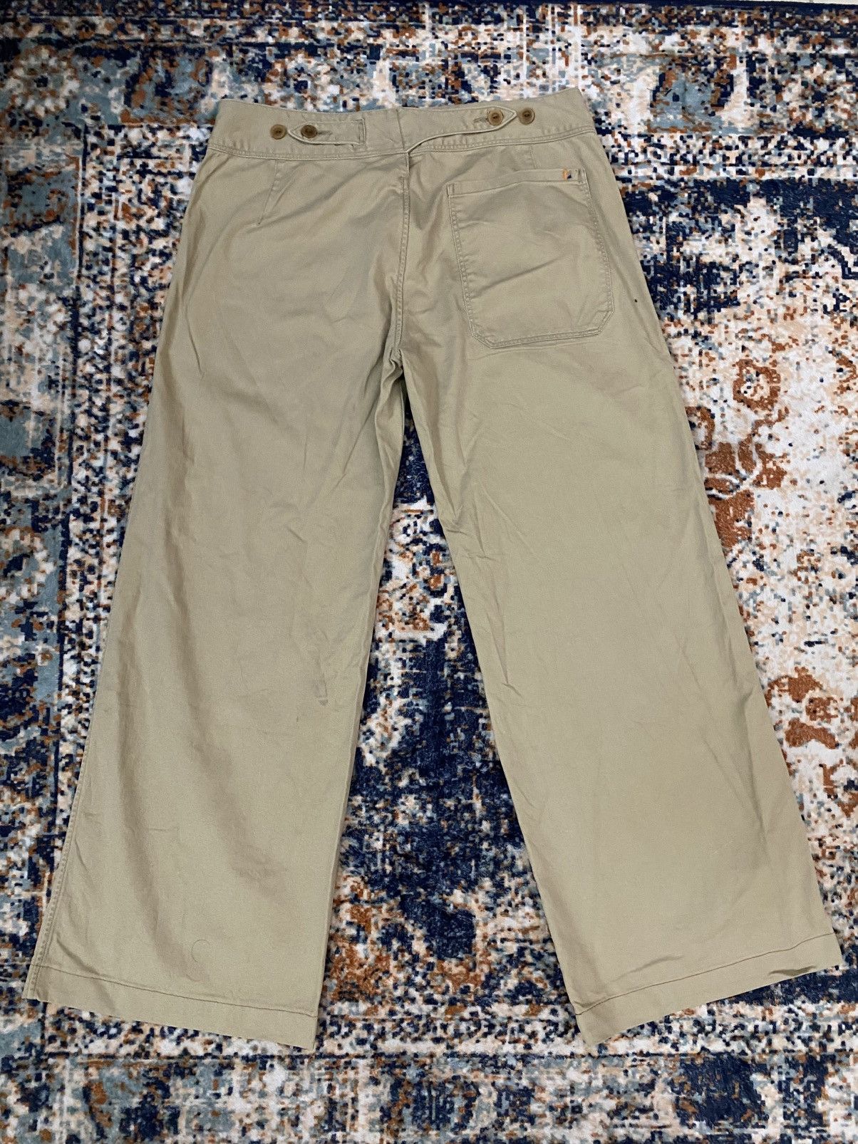 45rpm 45rpm Khaki wide leg pants with button fly closure Size 29" - 2 Thumbnail