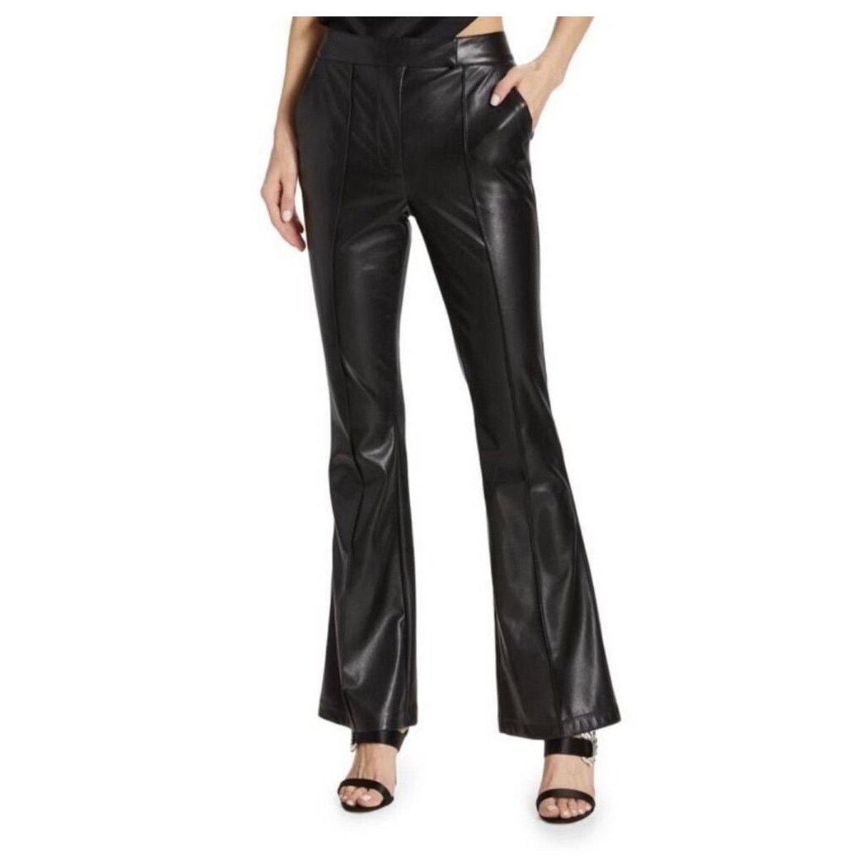 Generation Love NEW NWT Generation Love Rio Vegan Leather Flare Pants size 0 Size 25" / US 0 / IT 36 - 1 Thumbnail