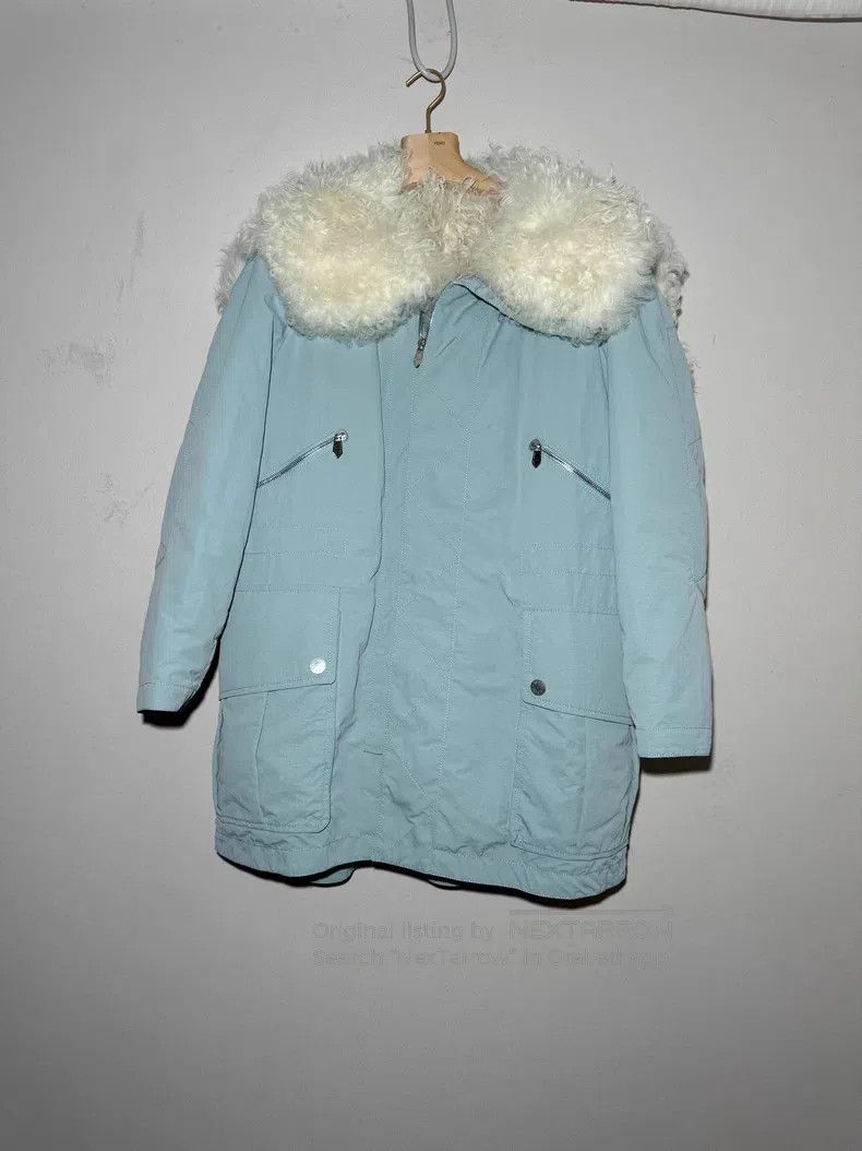 Hermes Hermes Navy Blue Leather and Fur Removable Coat Size US M / EU 48-50 / 2 - 1 Thumbnail