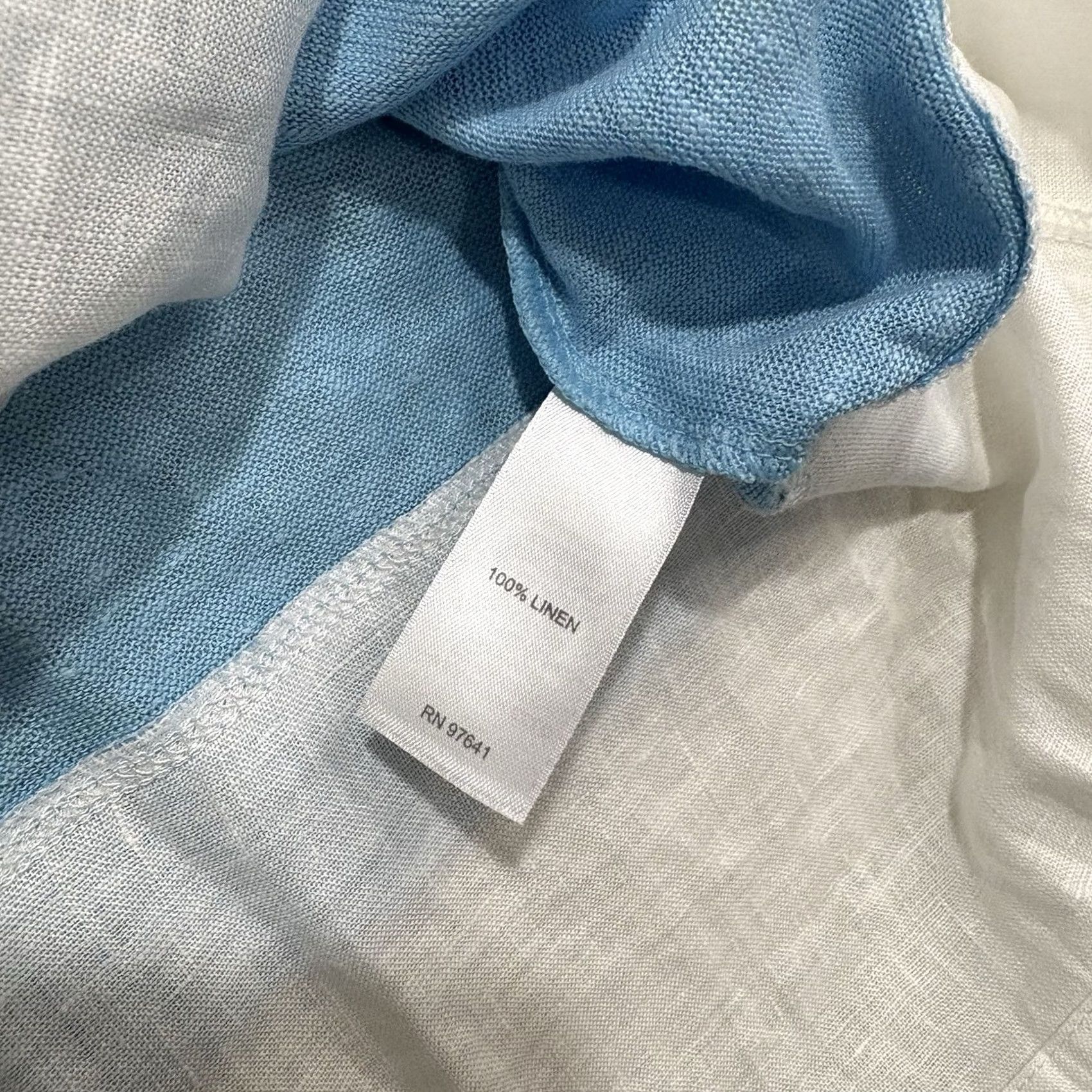 J. Jill J. Jill Blouse Tunic 3/4 Sleeve Linen Blue Layered Look Petite Women Size L / US 10 / IT 46 - 4 Thumbnail