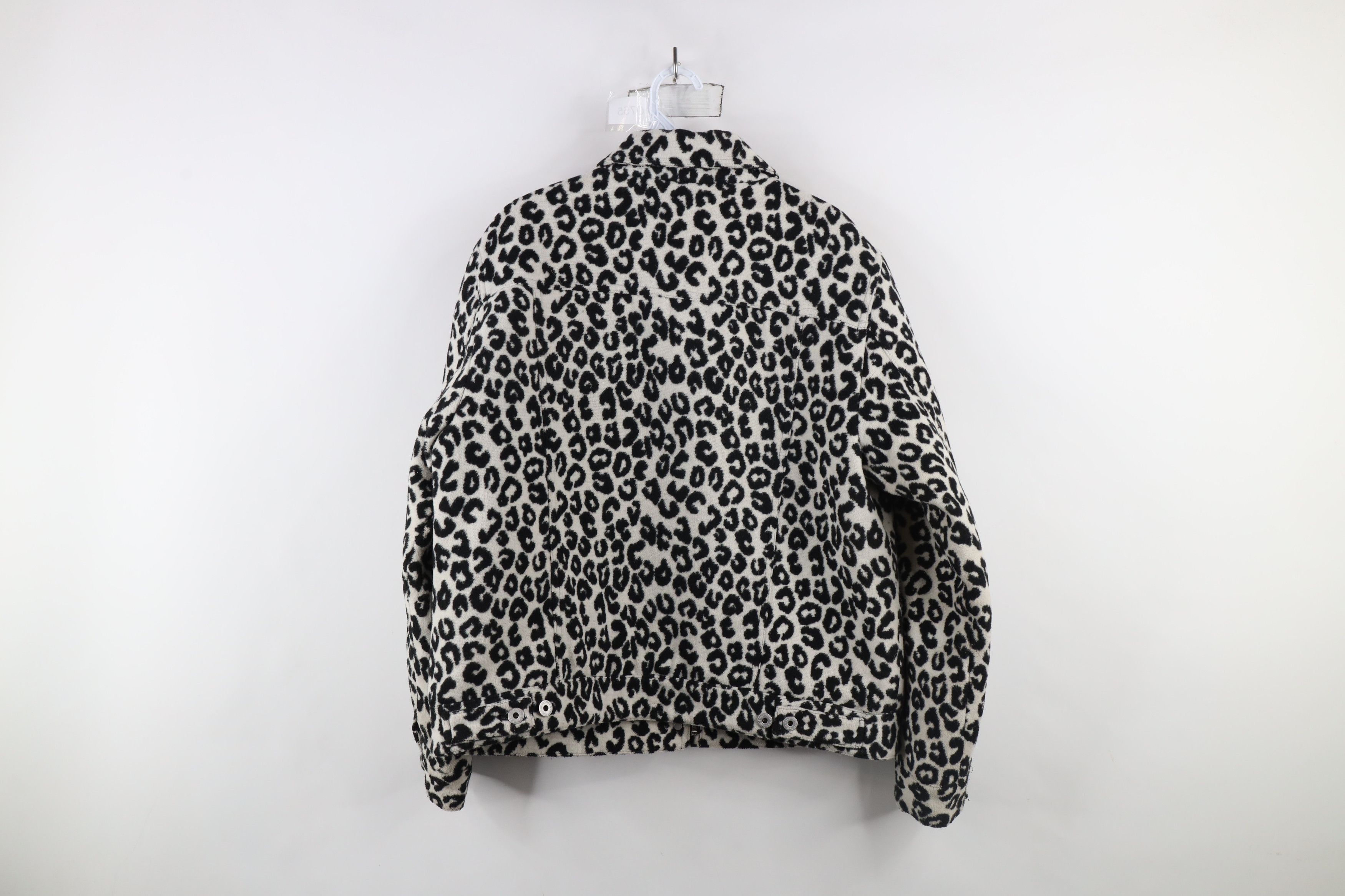 Levi's × Vintage Vintage Y2K Levis Cheetah Print Fleece Trucker Jacket Size L / US 10 / IT 46 - 13 Thumbnail