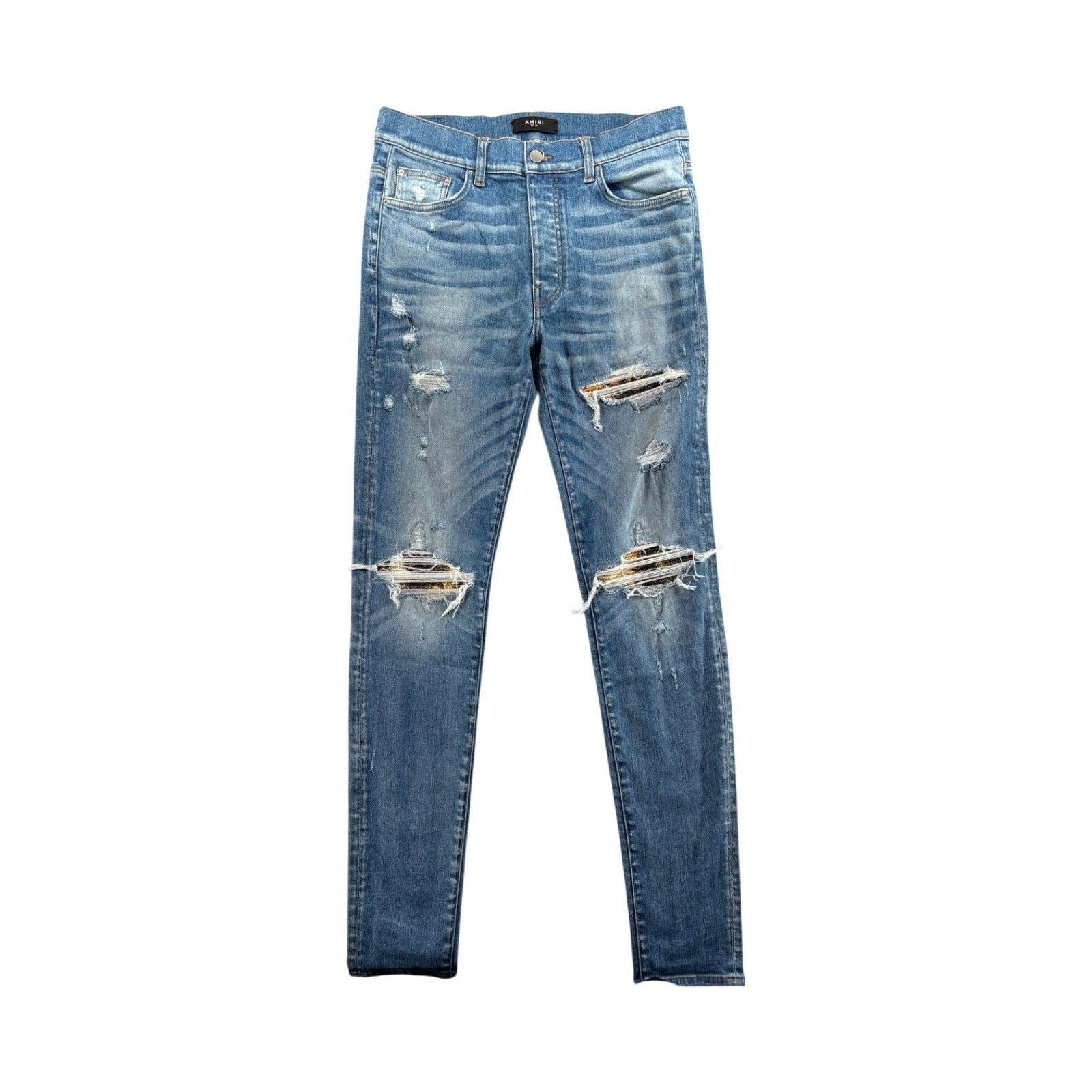 Amiri AMIRI MX1 Rainbow Paisley Patch Jeans - Light Indigo | Grailed