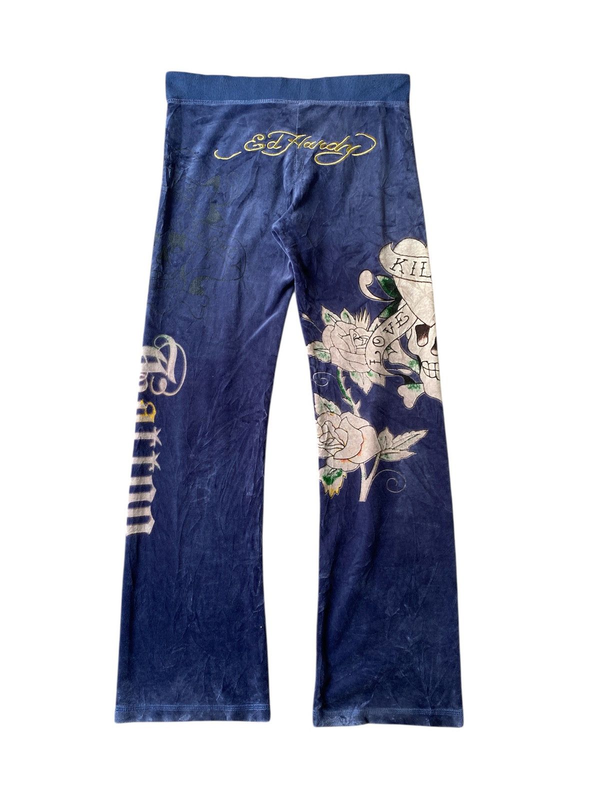 Christian Audigier 2000s Ed Hardy By Christian Audigier Velvet Sweatpant Size US 32 / EU 48 - 1 Thumbnail