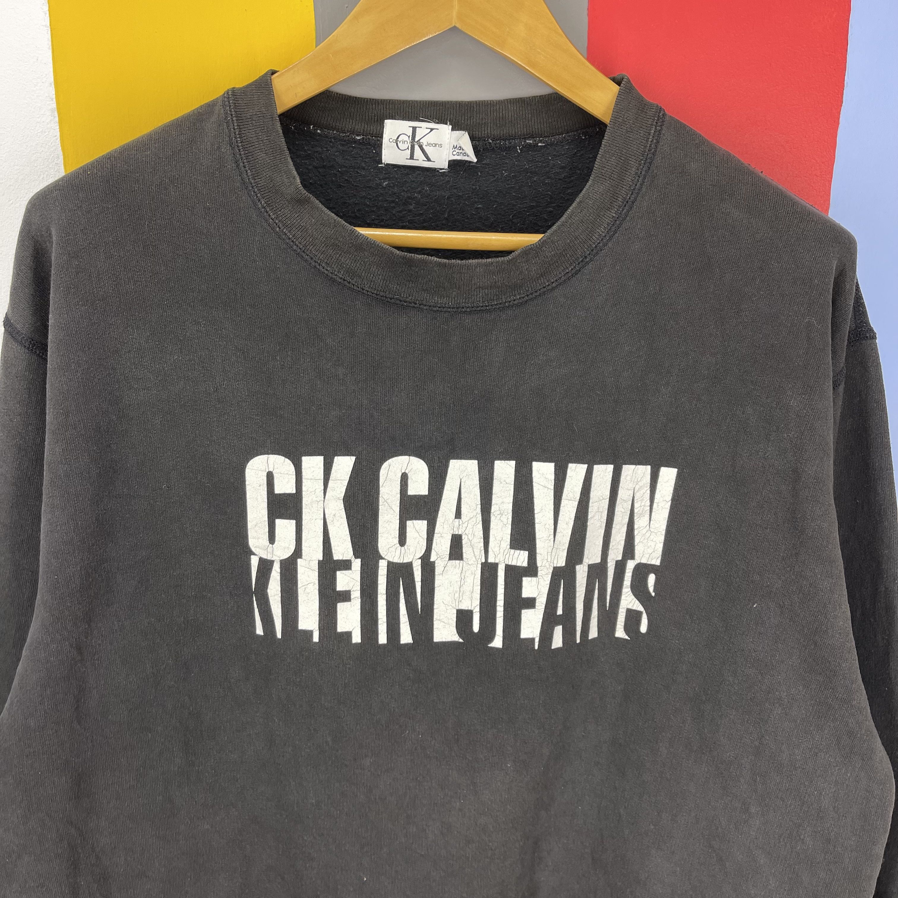 Calvin Klein 90s Vintage CK Made In Canada Crew Neck Sweatshirt #1376/AV Size US L / EU 52-54 / 3 - 2 Thumbnail