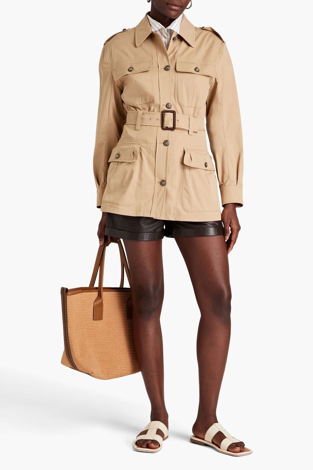 Dolce & Gabbana o1y0825 Safari Jacket in Beige Size L / US 10 / IT 46 - 2 Thumbnail