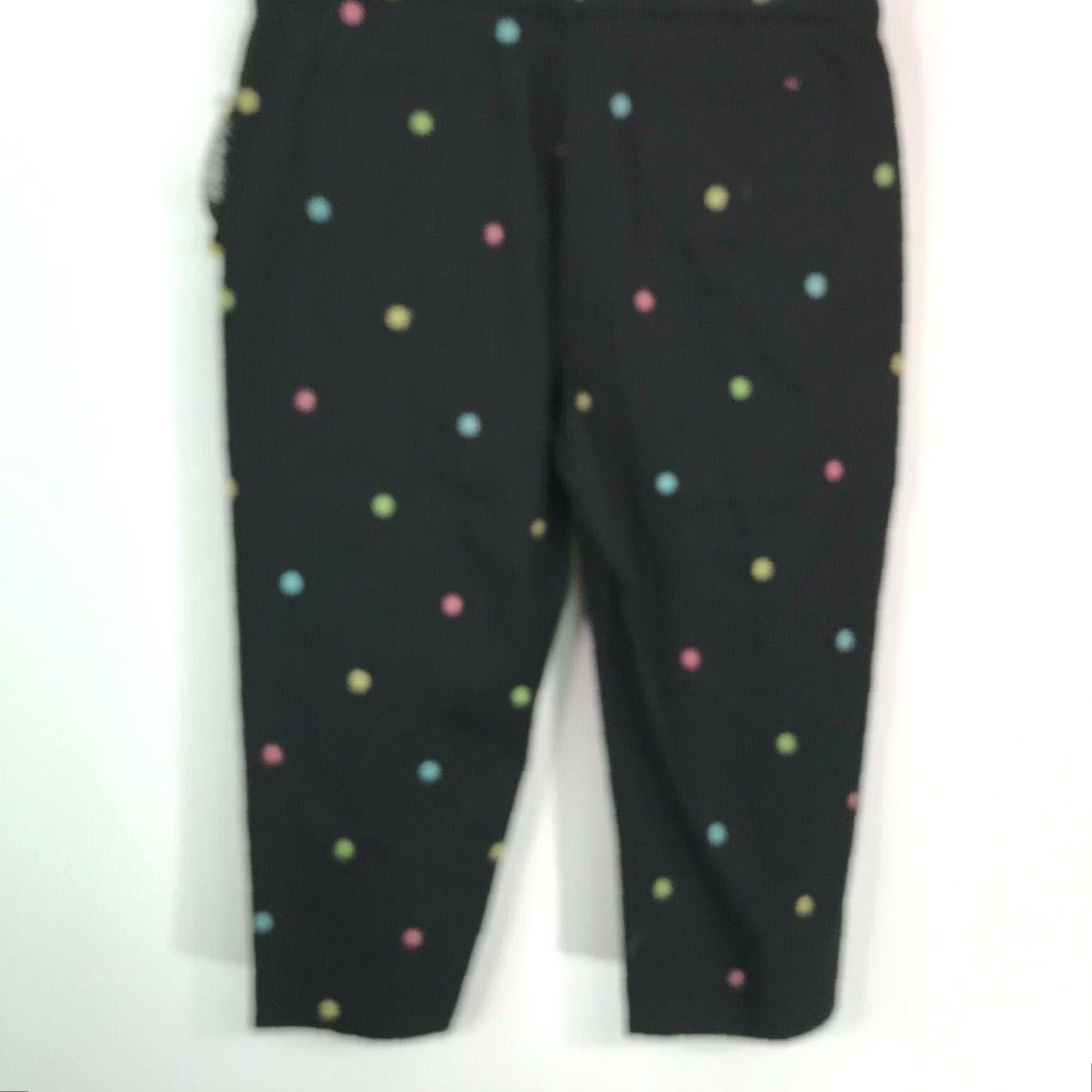 Vintage Briggs New York Womens Mid Rise Flower Print Casual Black Cropped Pant 14 Size 36" / US 14 / IT 50 - 2 Thumbnail