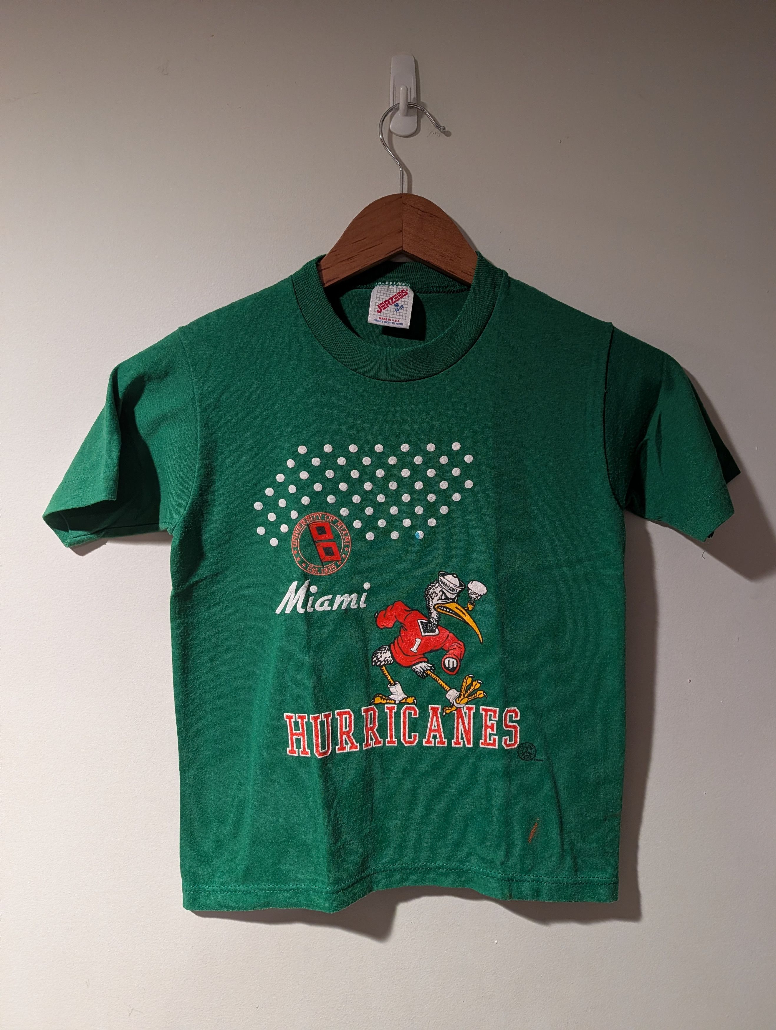 NCAA Vintage 90s University of Miami Hurricanes T Shirt Youth Med Size US M / EU 48-50 / 2 - 1 Thumbnail