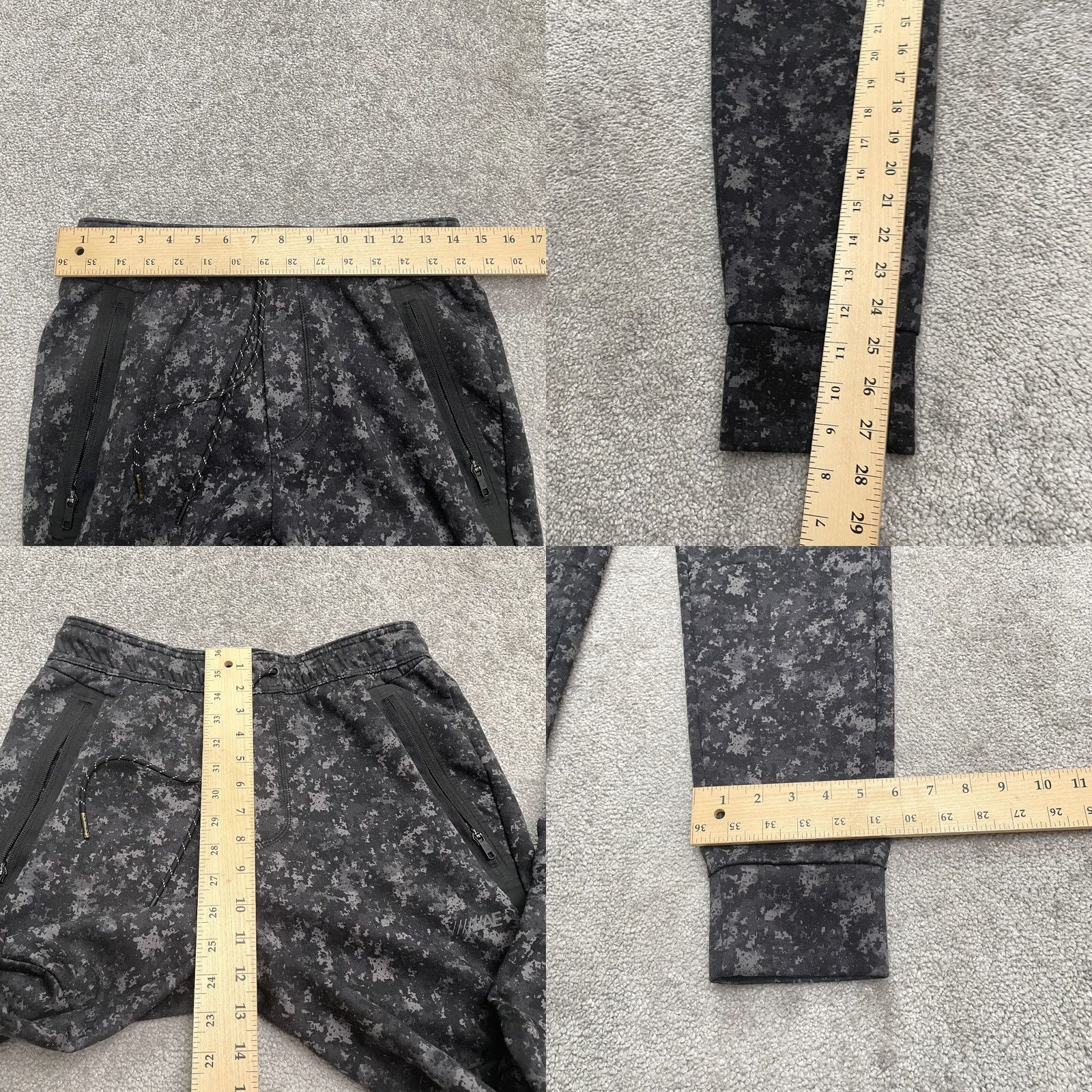 American Eagle Outfitters American Eagle Outfitters Jogger Pants Mens S Black Camouflage Lightweight Fleece 28x27.5 Zip Pocket Athletic Year-Round All Measurements in Photos Size US 29 - 9 Thumbnail