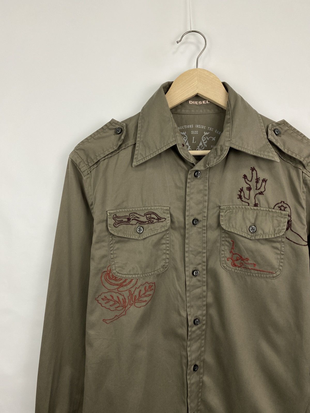Diesel 🇺🇸 Vintage Y2K Diesel Western Shirt Retro Hype Navajo Rare Size US L / EU 52-54 / 3 - 3 Thumbnail
