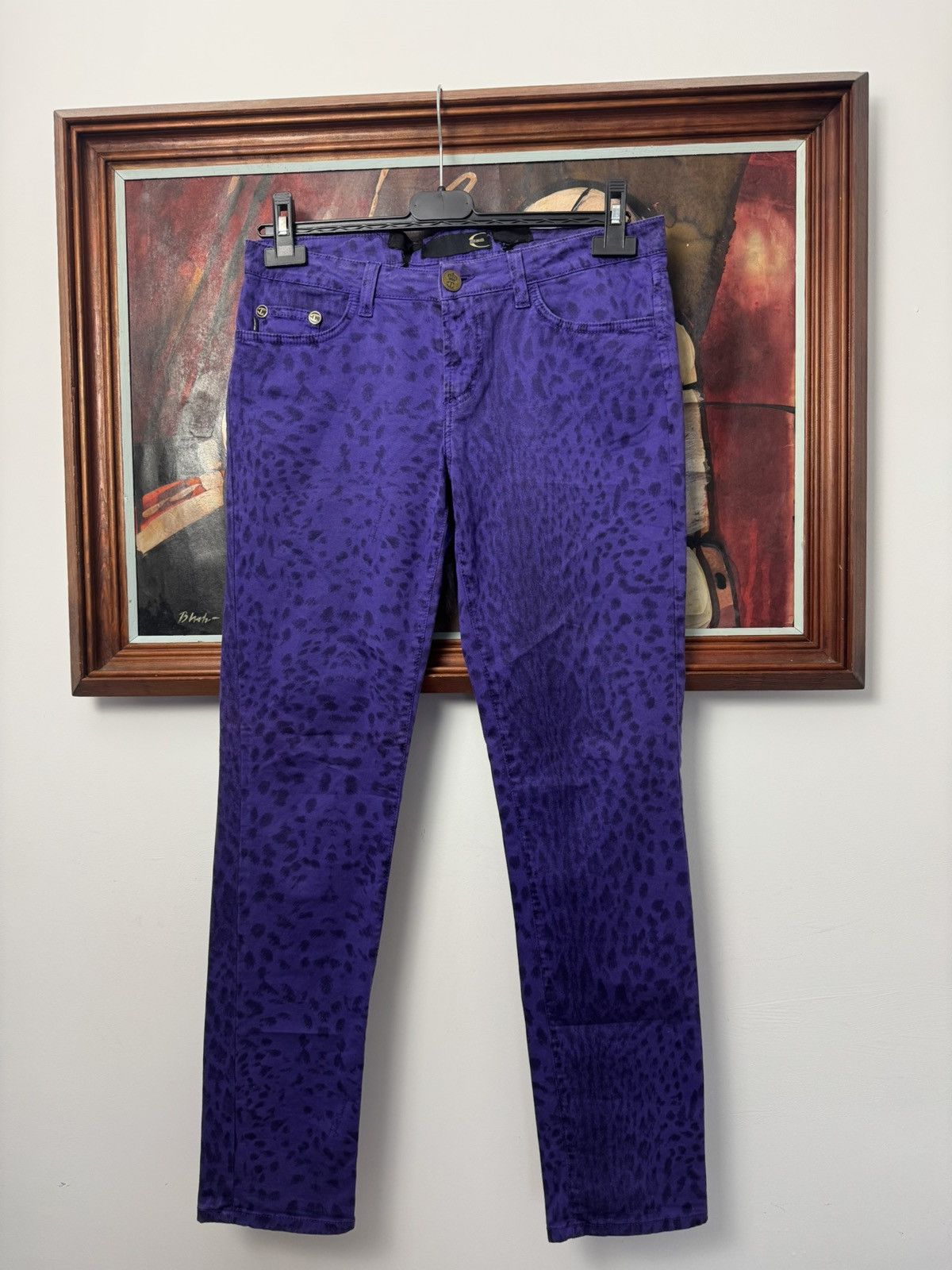 Roberto Cavalli Cavalli Jeans Rare Vintage Leopard Purple PunkRock Pant Y2k Size 29" - 1 Thumbnail