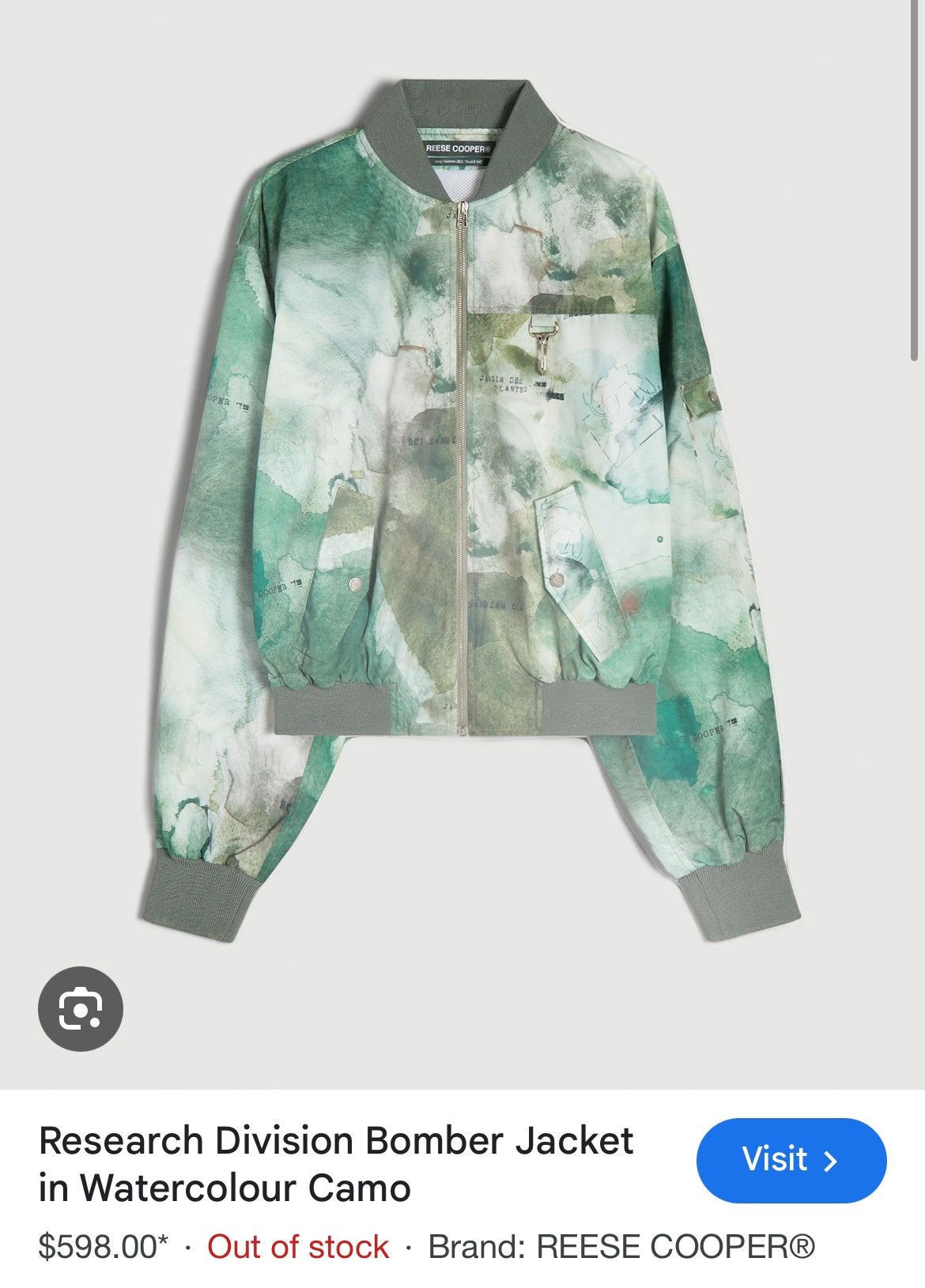 Reese Cooper Reese cooper bomber jacket in watercolour camo Size US M / EU 48-50 / 2 - 1 Thumbnail