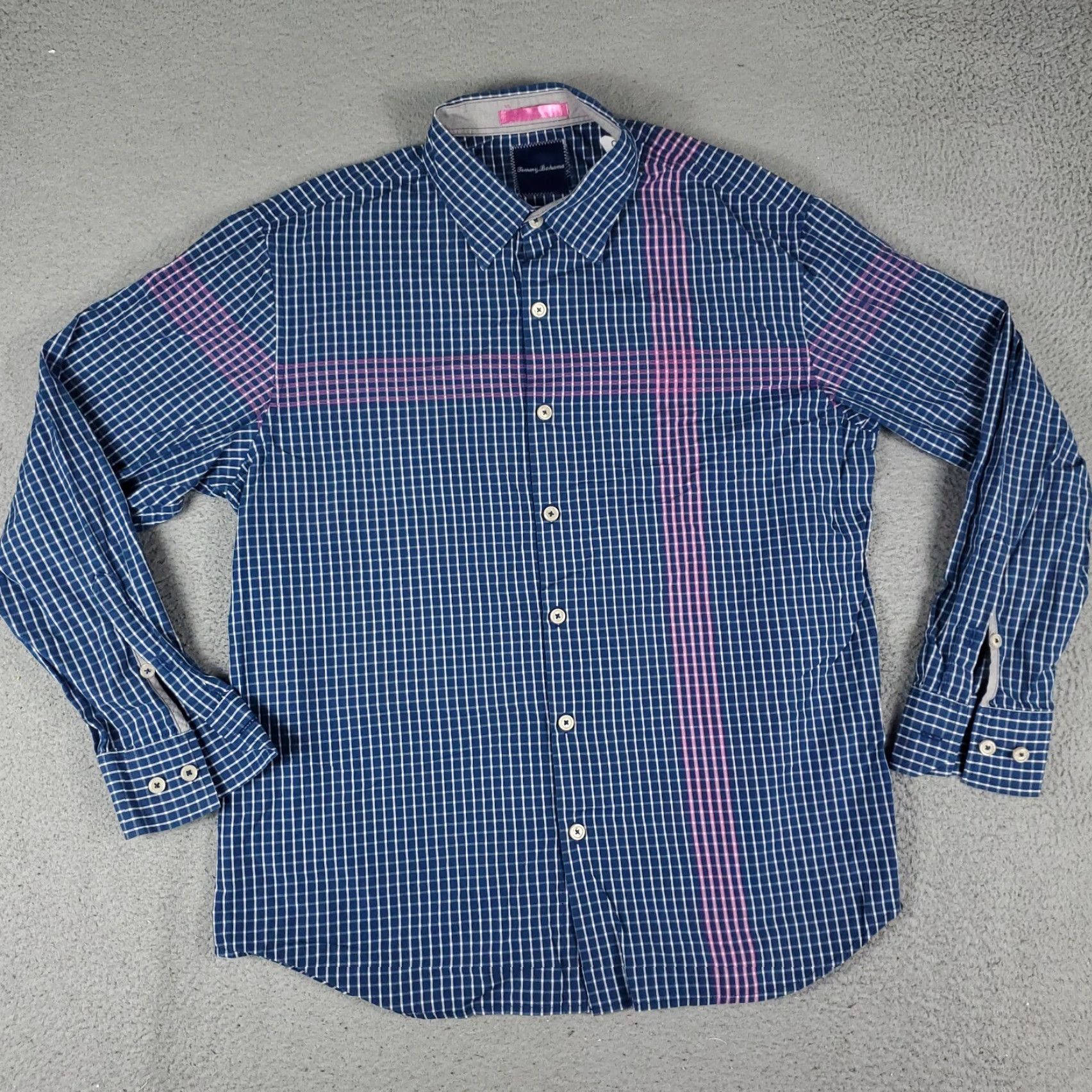 Tommy Bahama Tommy Bahama Shirt Mens Large Blue Check Cotton Button-Up Long Sleeve Size US L / EU 52-54 / 3 - 2 Thumbnail