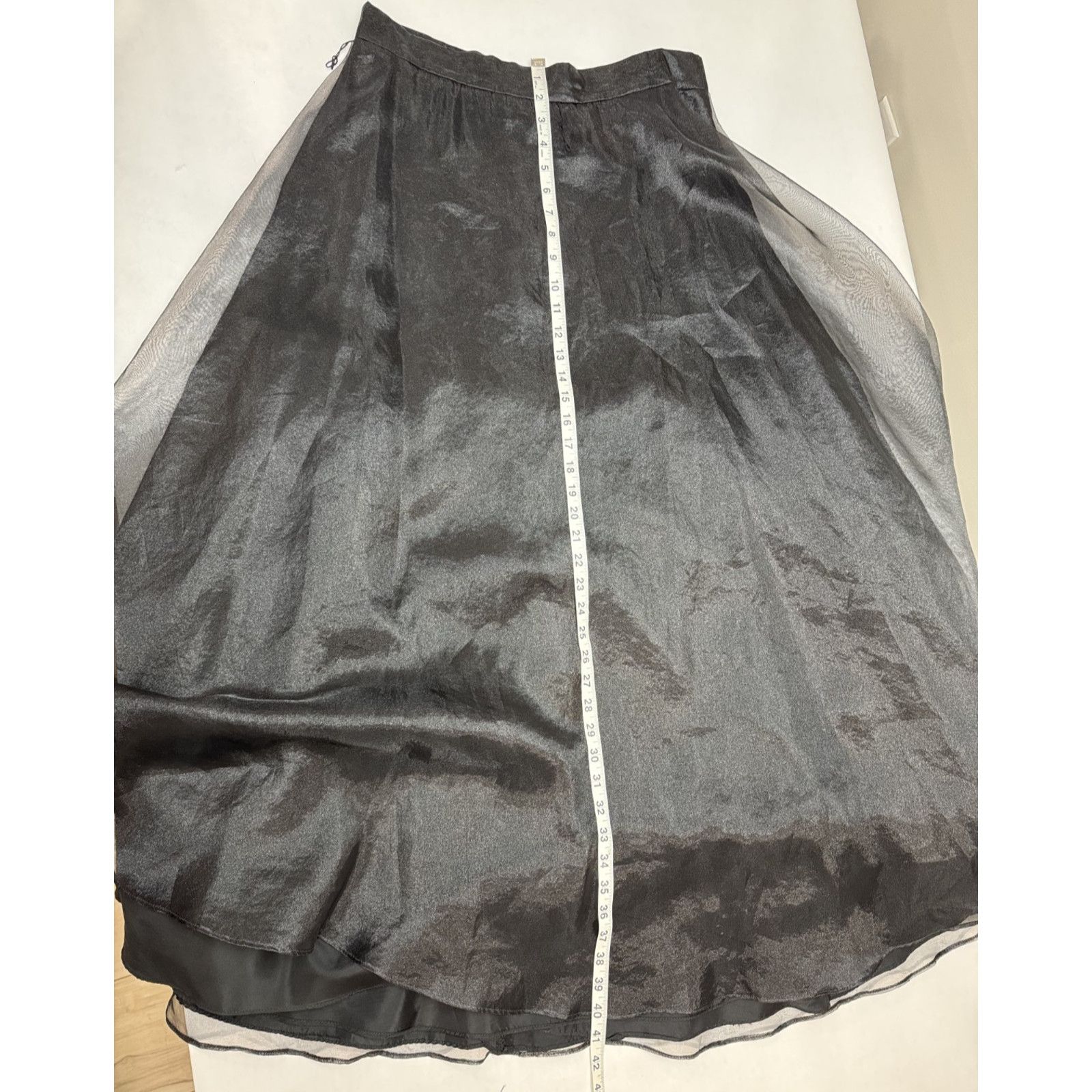 Other Vintage Whimsigoth Maxi Skirt Sheer Black Organza Goth 14 Size 36" / US 14 / IT 50 - 6 Thumbnail