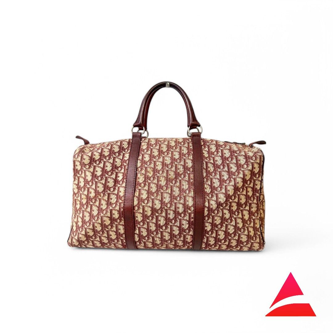 Dior Dior - Boston Trotter Handbag Leather Monogram Bordeaux Size ONE SIZE - 1 Thumbnail