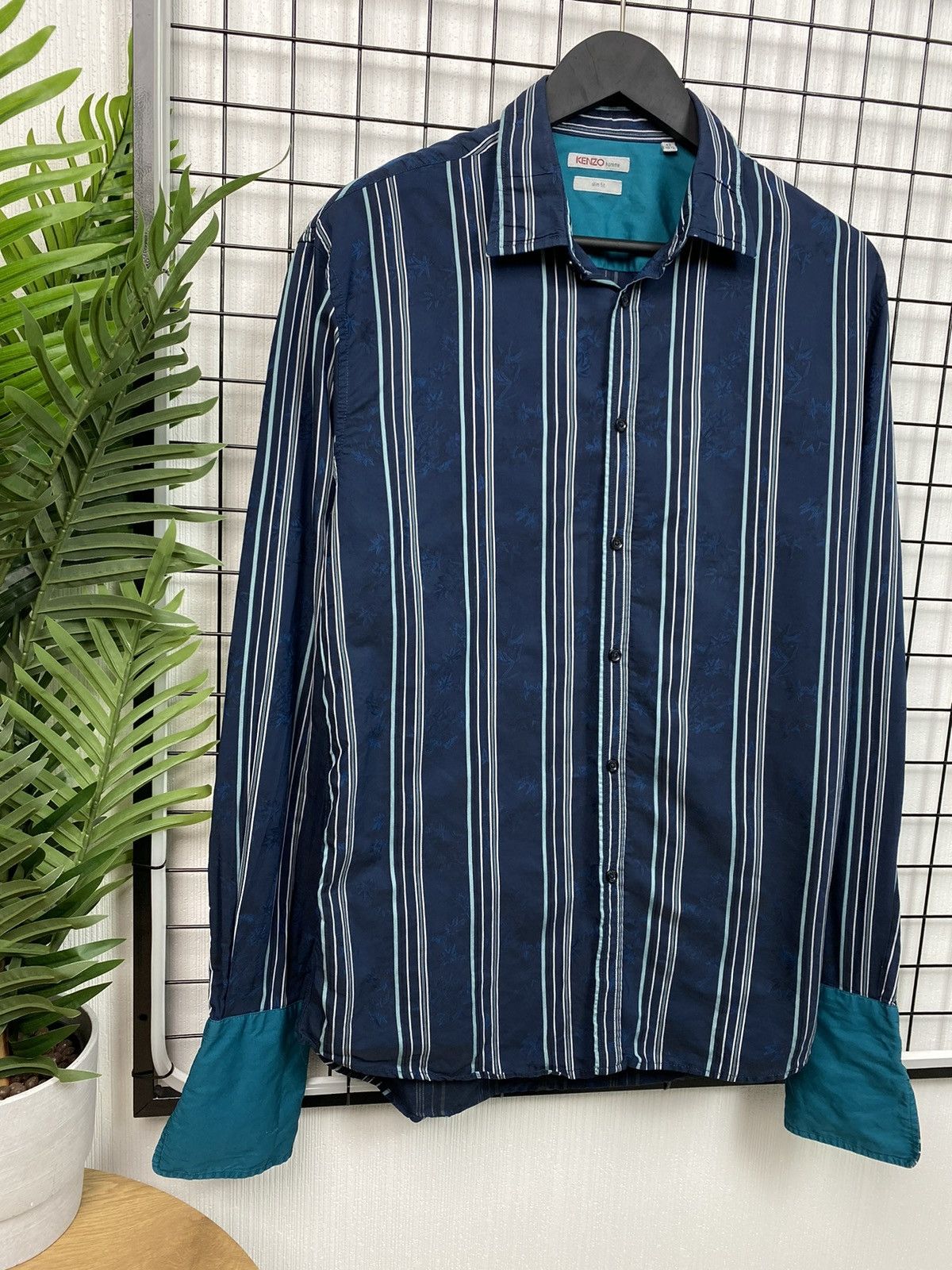 Kenzo Kenzo striped floral shirt blue Size 42/16 L Size US L / EU 52-54 / 3 - 2 Thumbnail